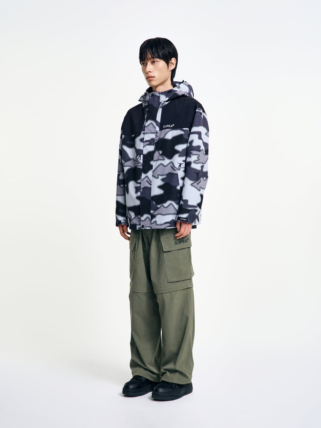 Camo Point Color Block Windbreaker