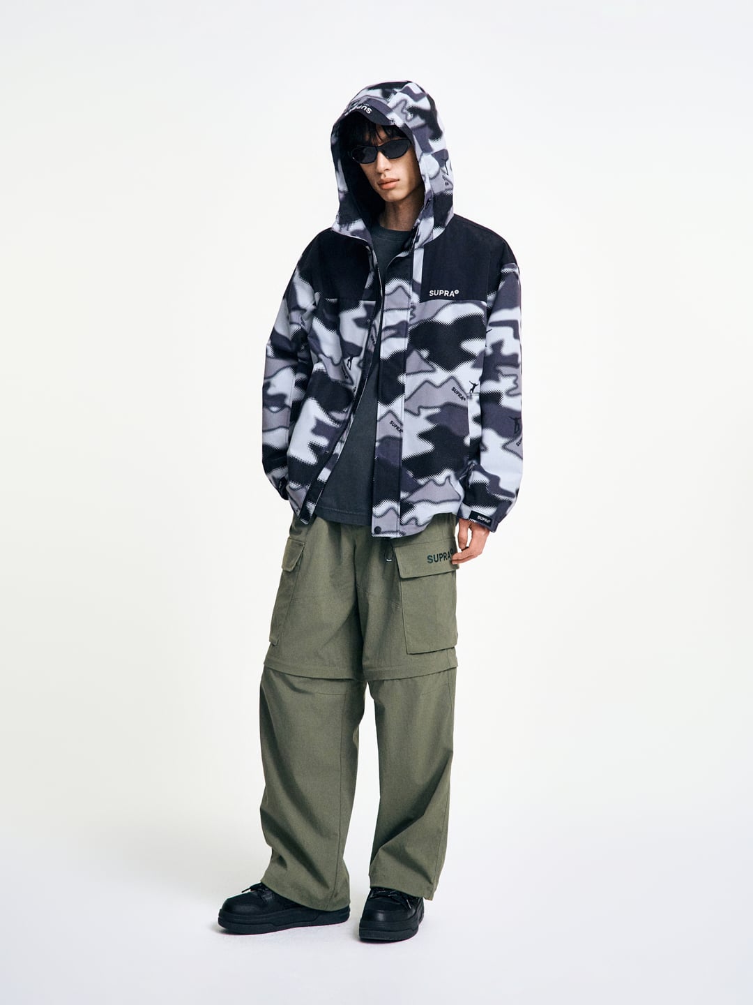Camo Point Color Block Windbreaker