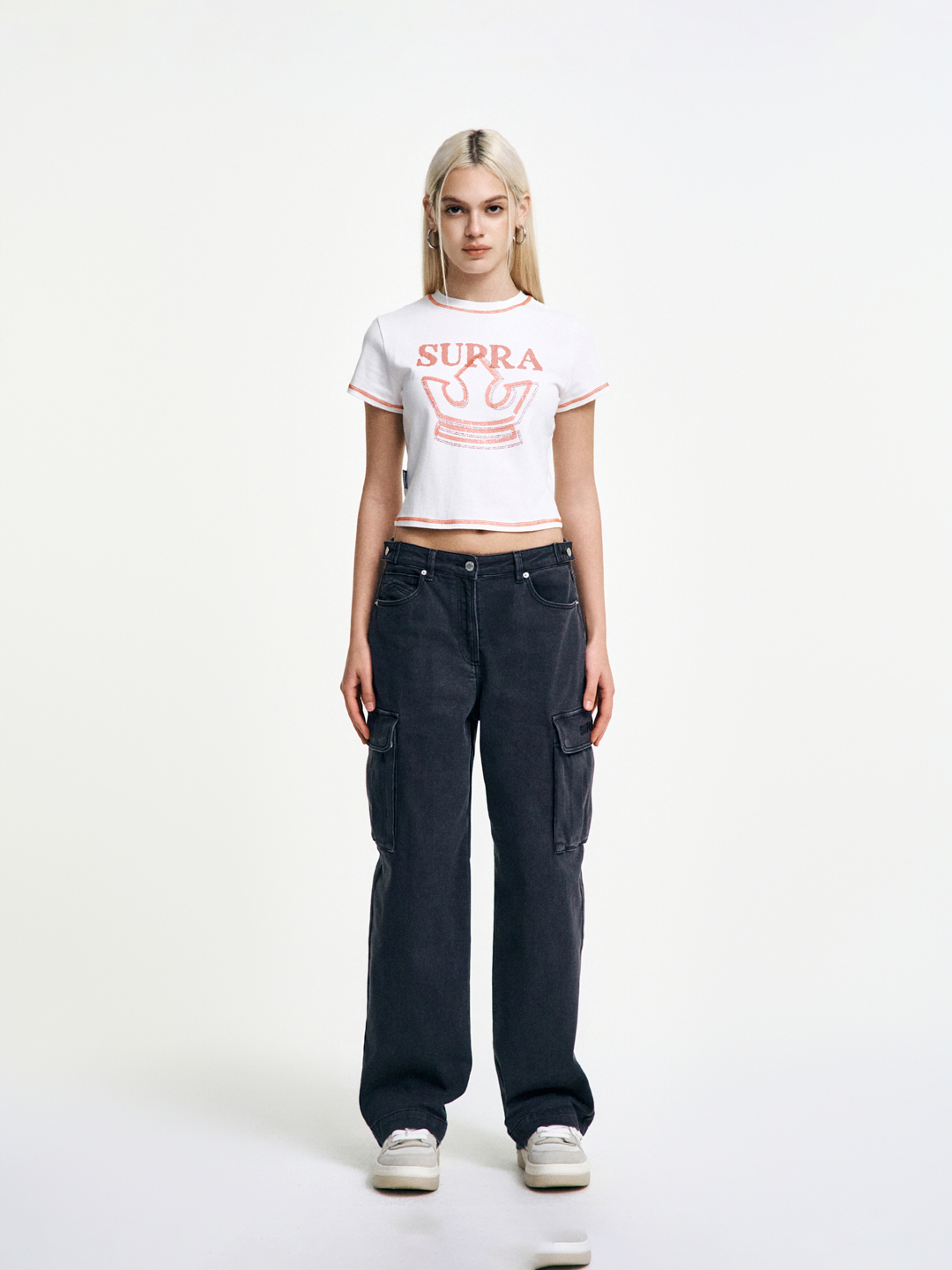 Women`s Crown Logo Point Crop T-shirt