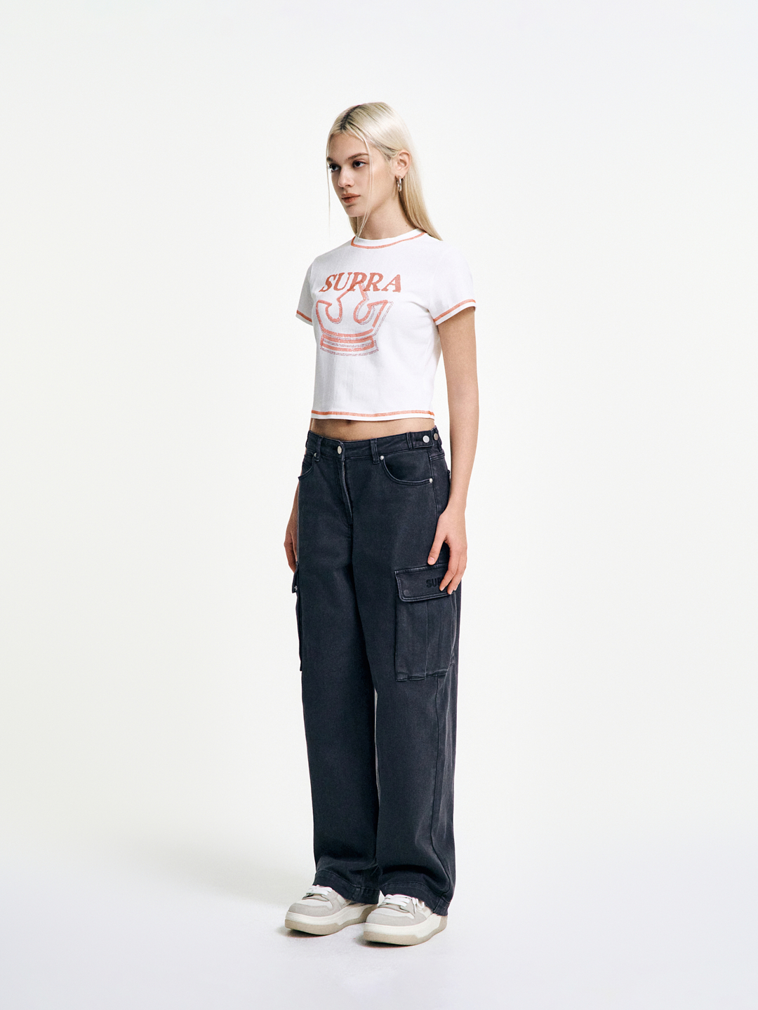 Women`s Crown Logo Point Crop T-shirt
