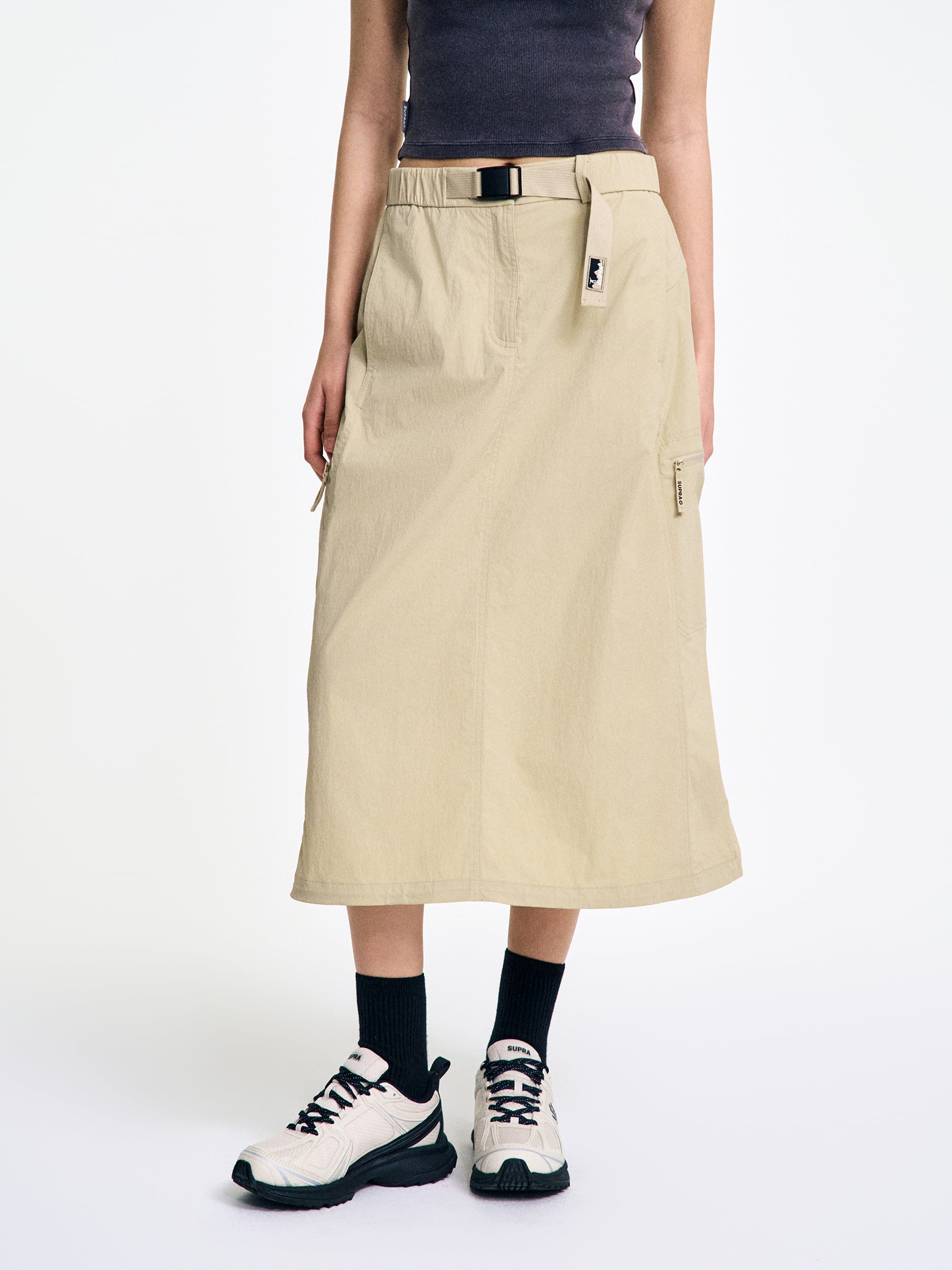 Women`s Belt Point Long Skirt
