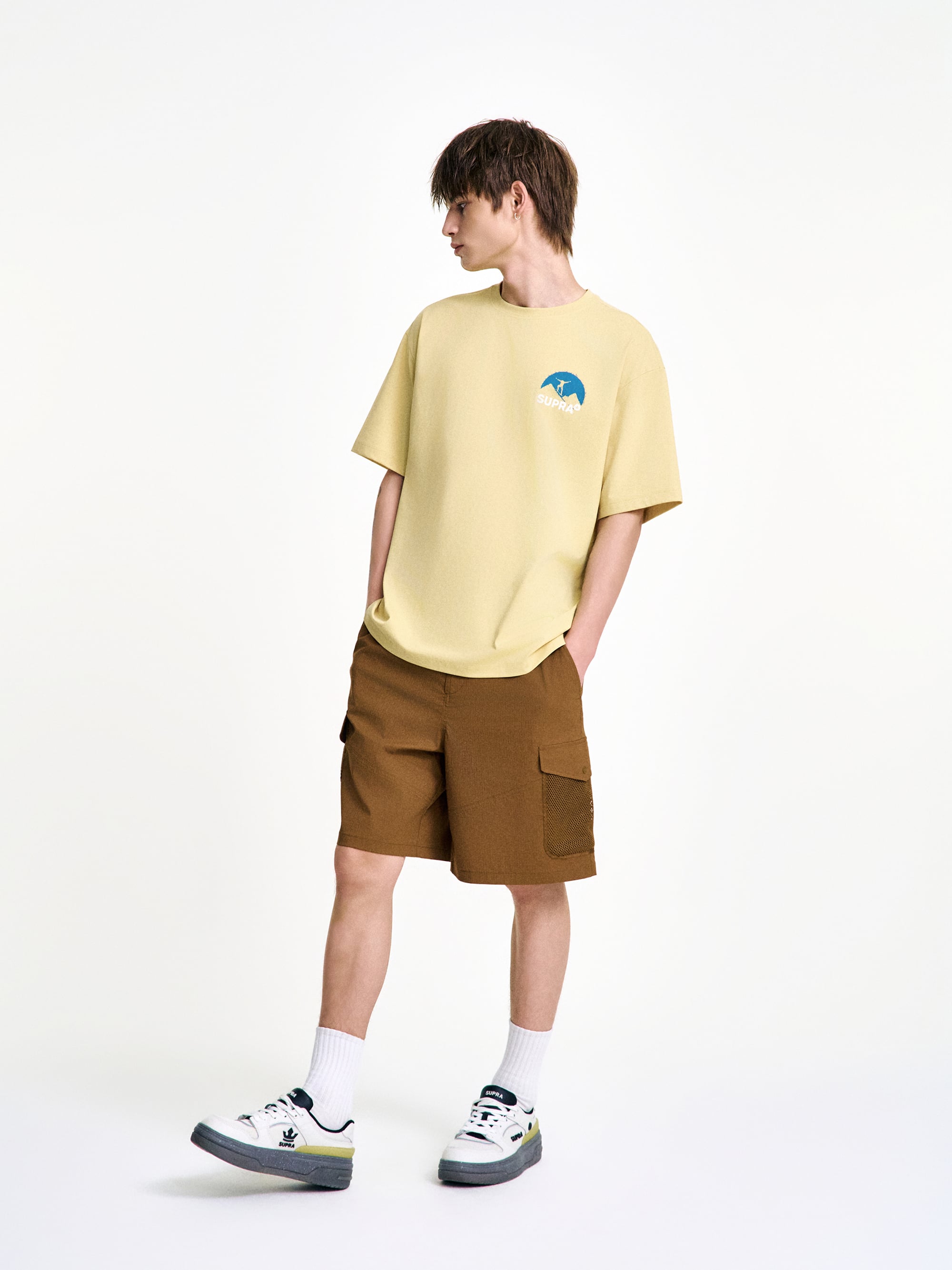 Label Mesh Pocket Woven Shorts