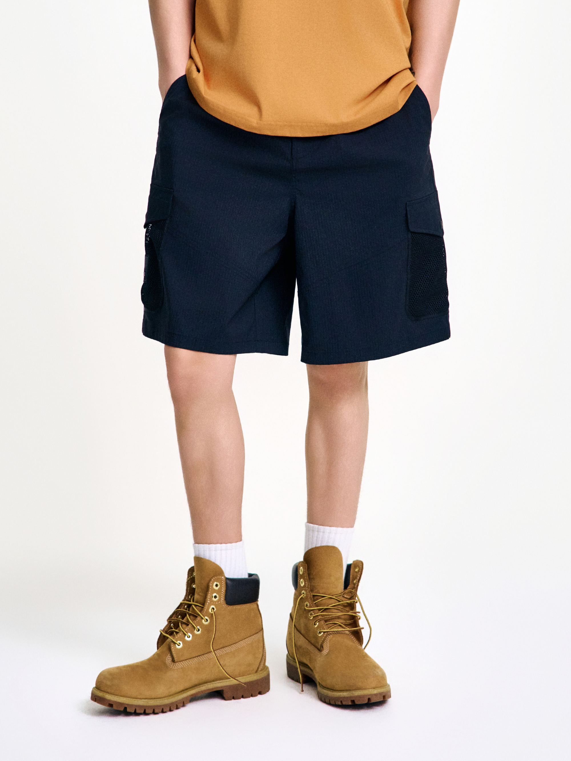 Label Mesh Pocket Woven Shorts