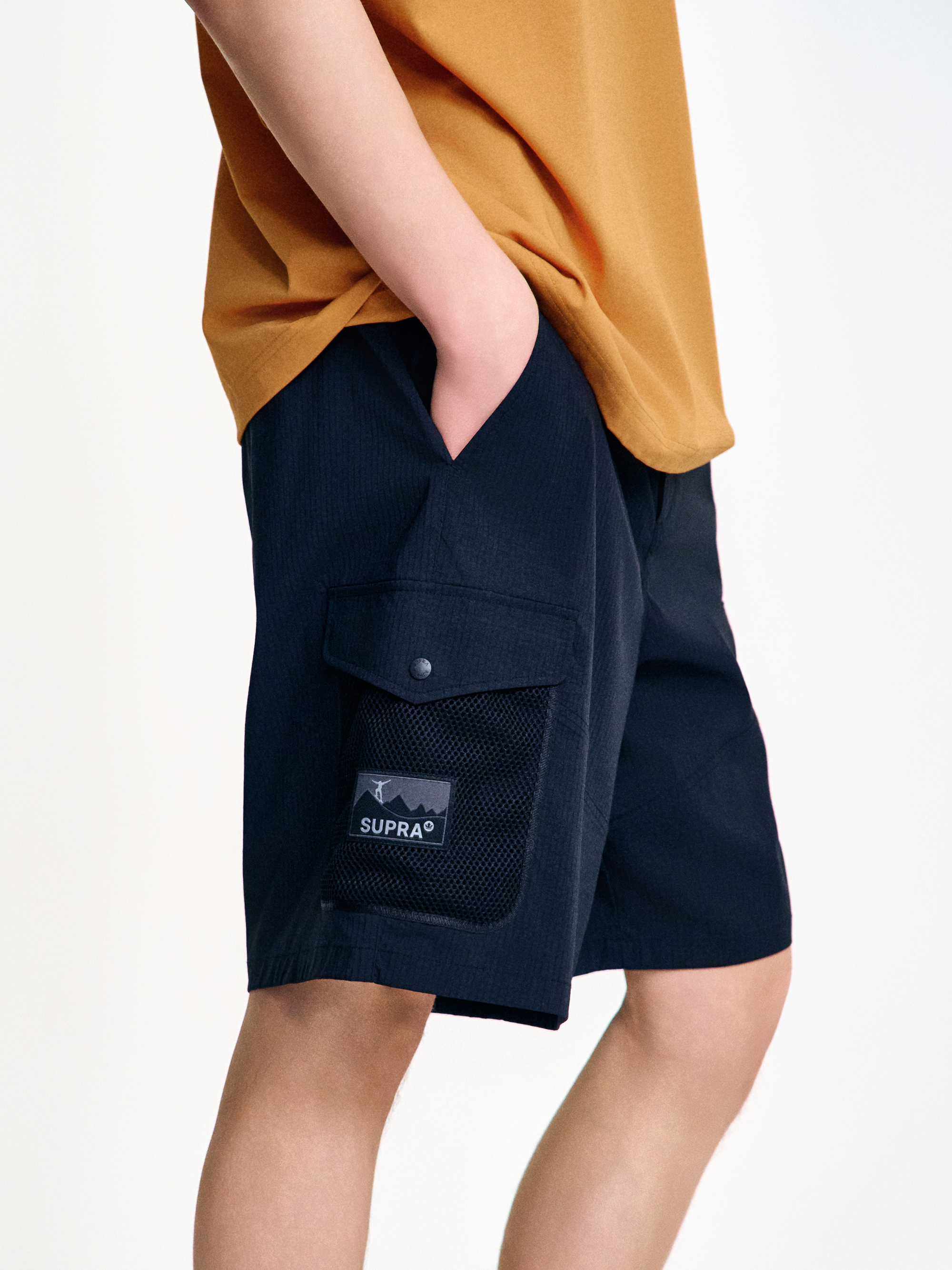 Label Mesh Pocket Woven Shorts