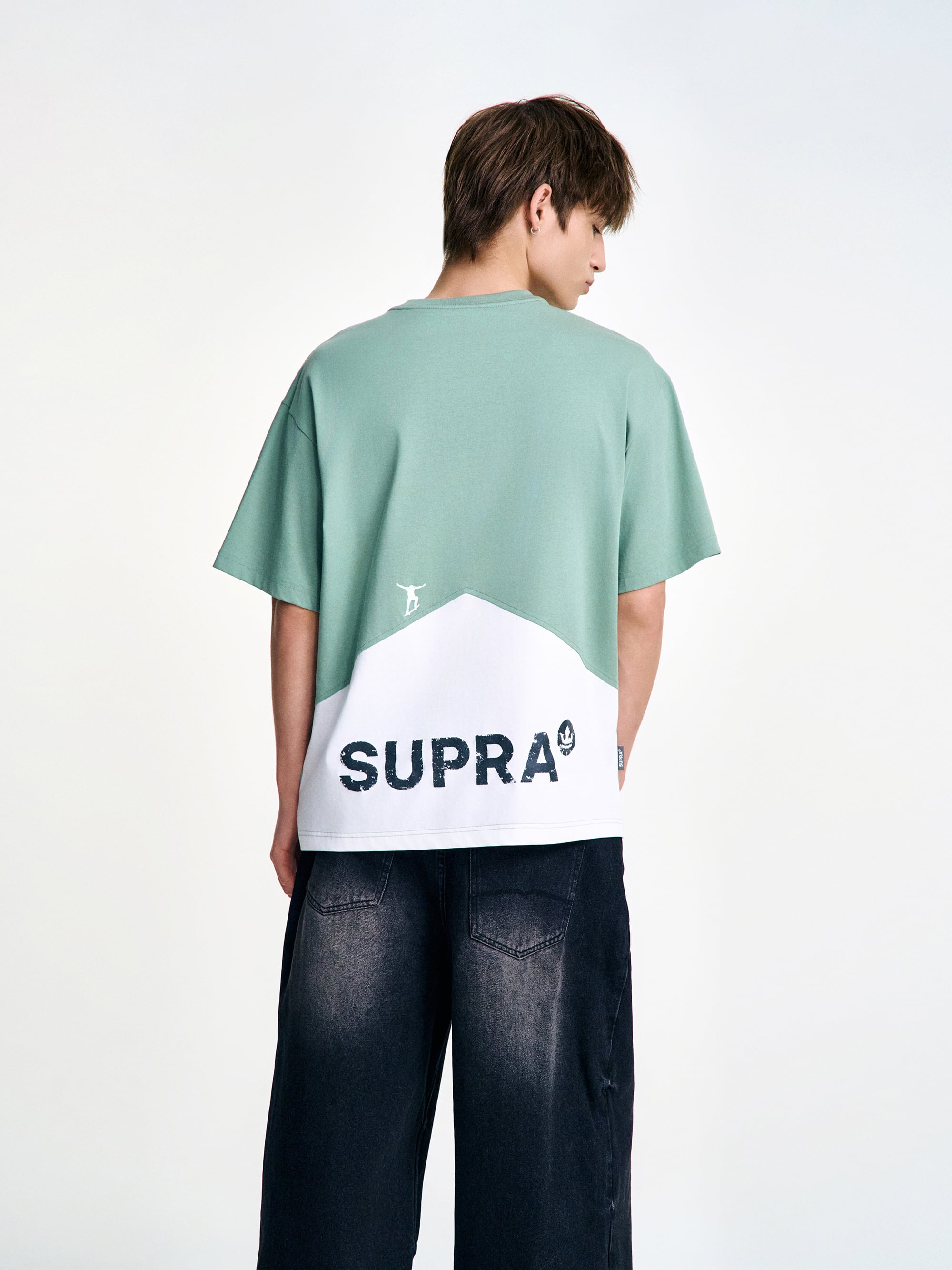 two-tone mountain graphics t-shirt