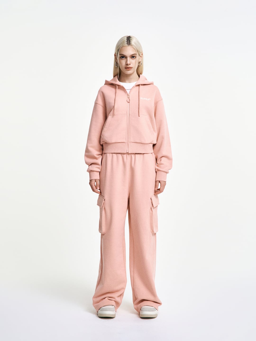 Women`s Logo Crop Hooded Zip-up set