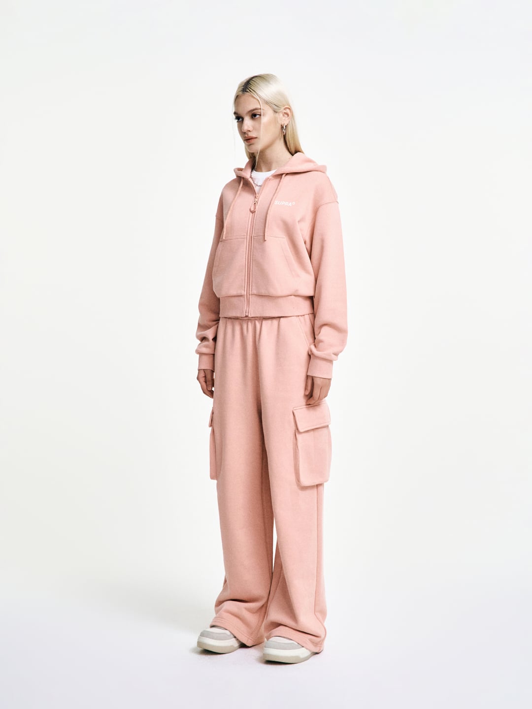 Women`s Logo Crop Hooded Zip-up set