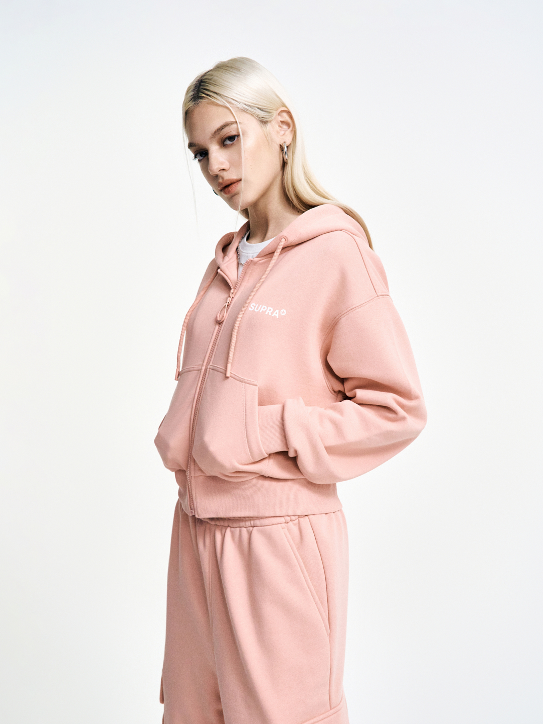 Women`s Logo Crop Hooded Zip-up set