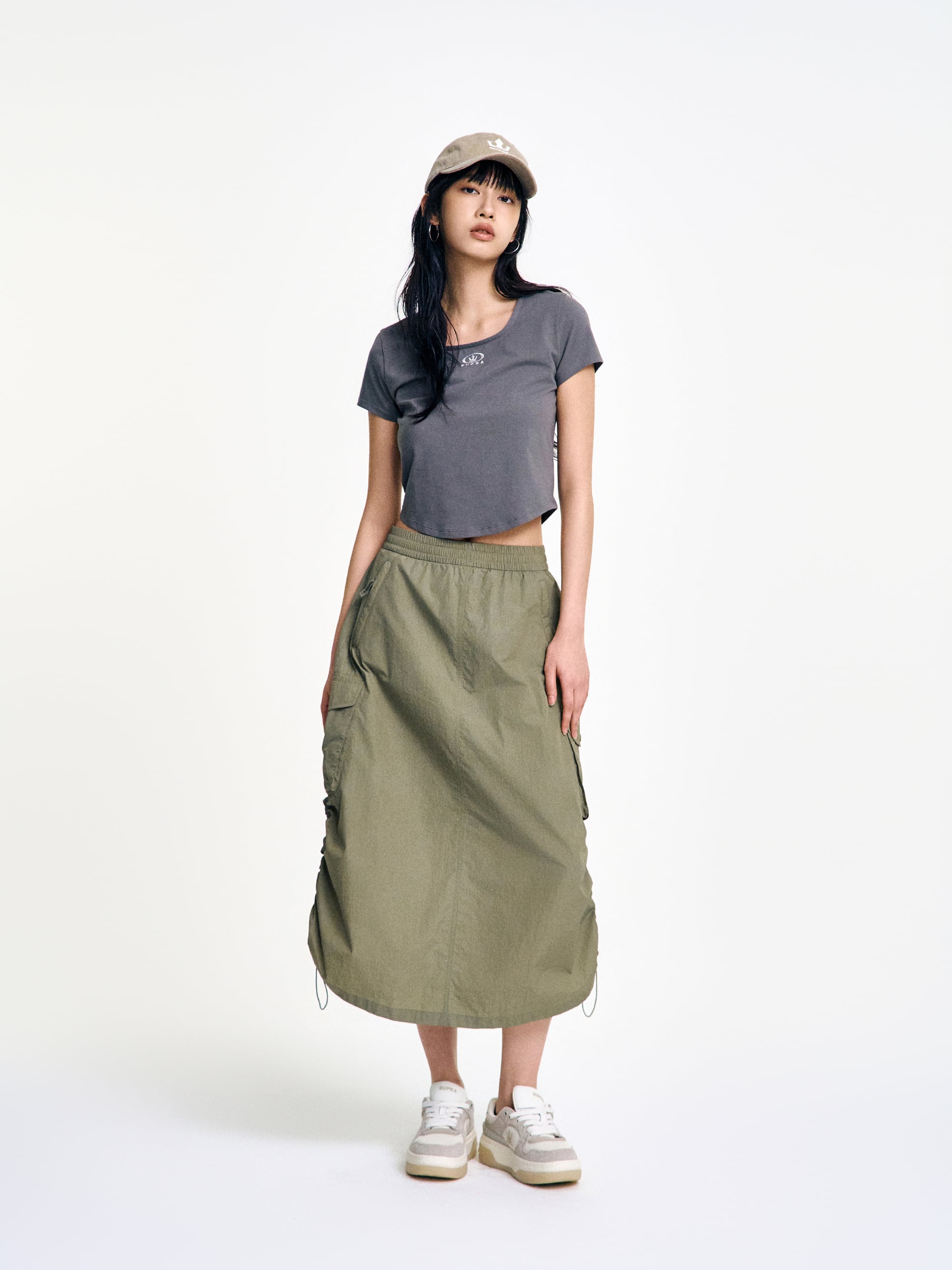 Women`s Side String Long Skirt