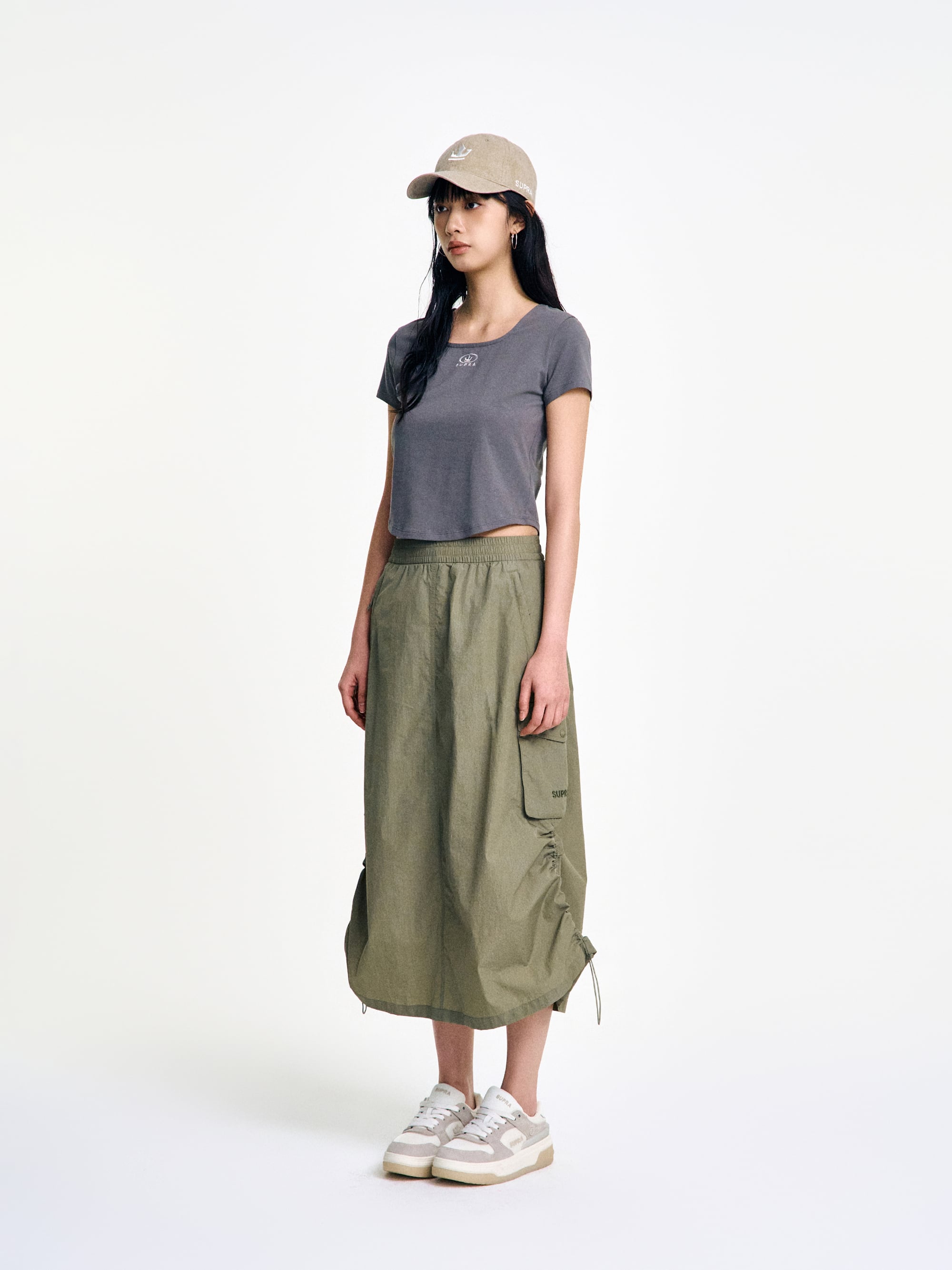 Women`s Side String Long Skirt
