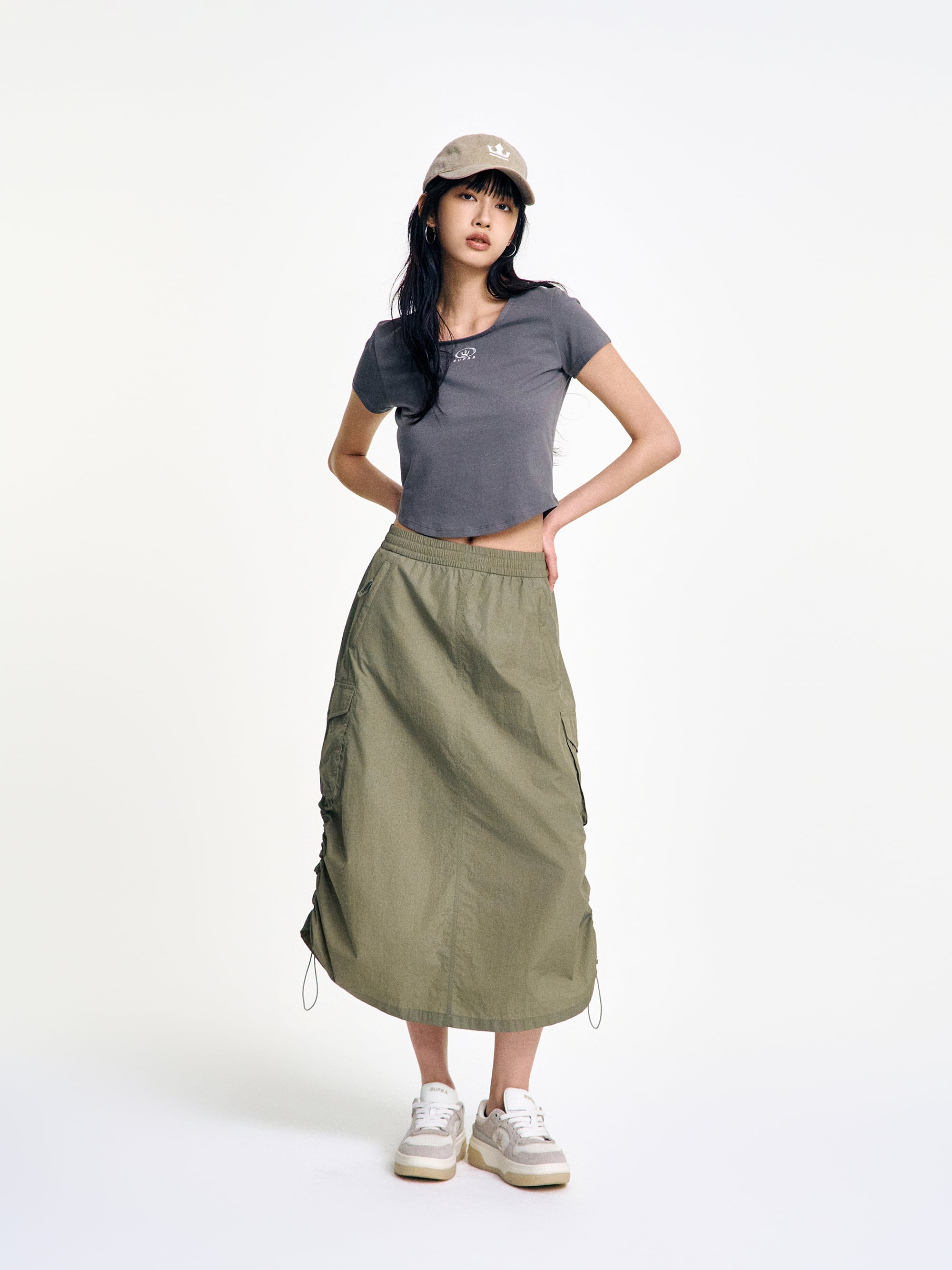 Women`s Side String Long Skirt