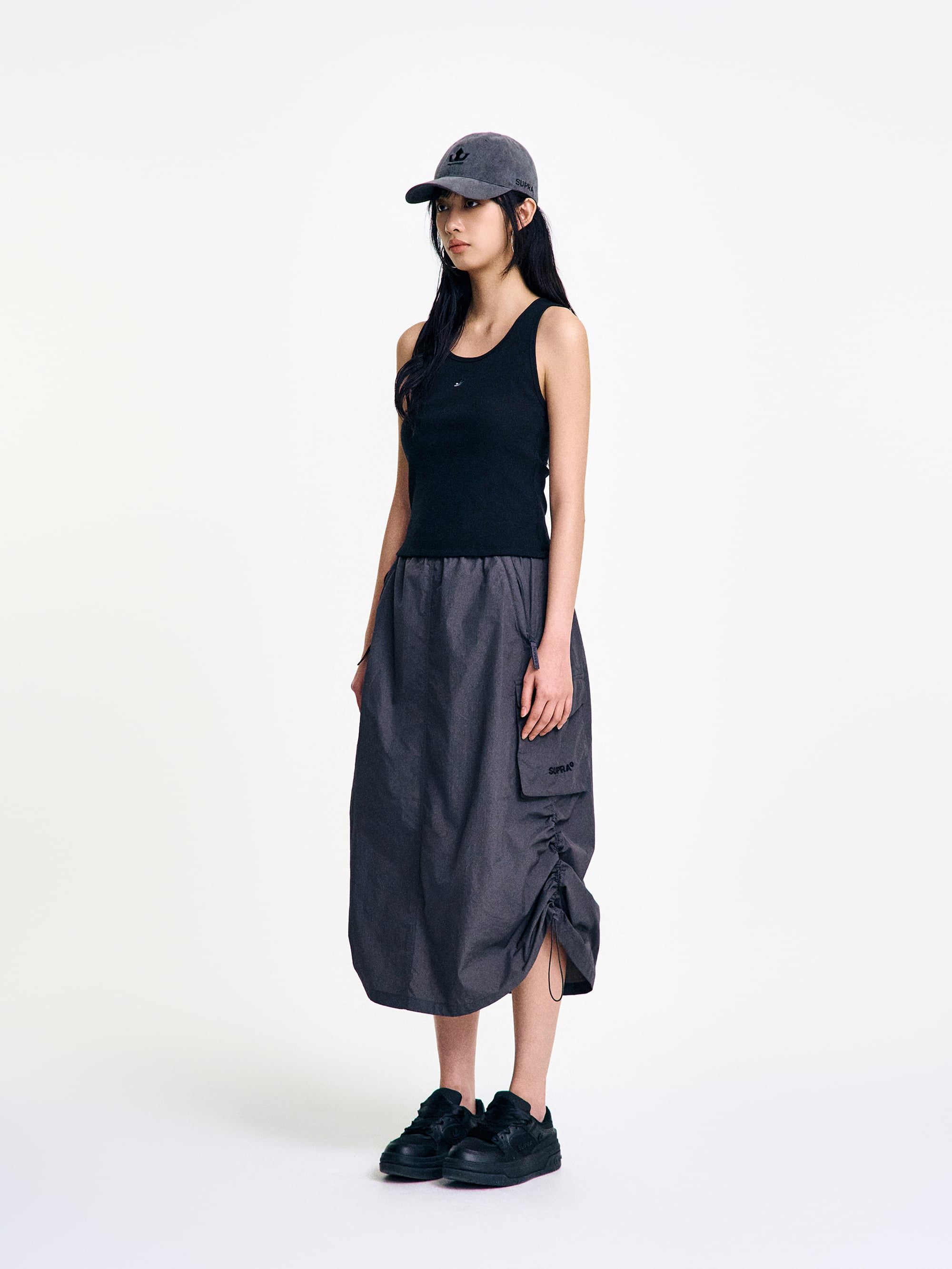 Women`s Side String Long Skirt