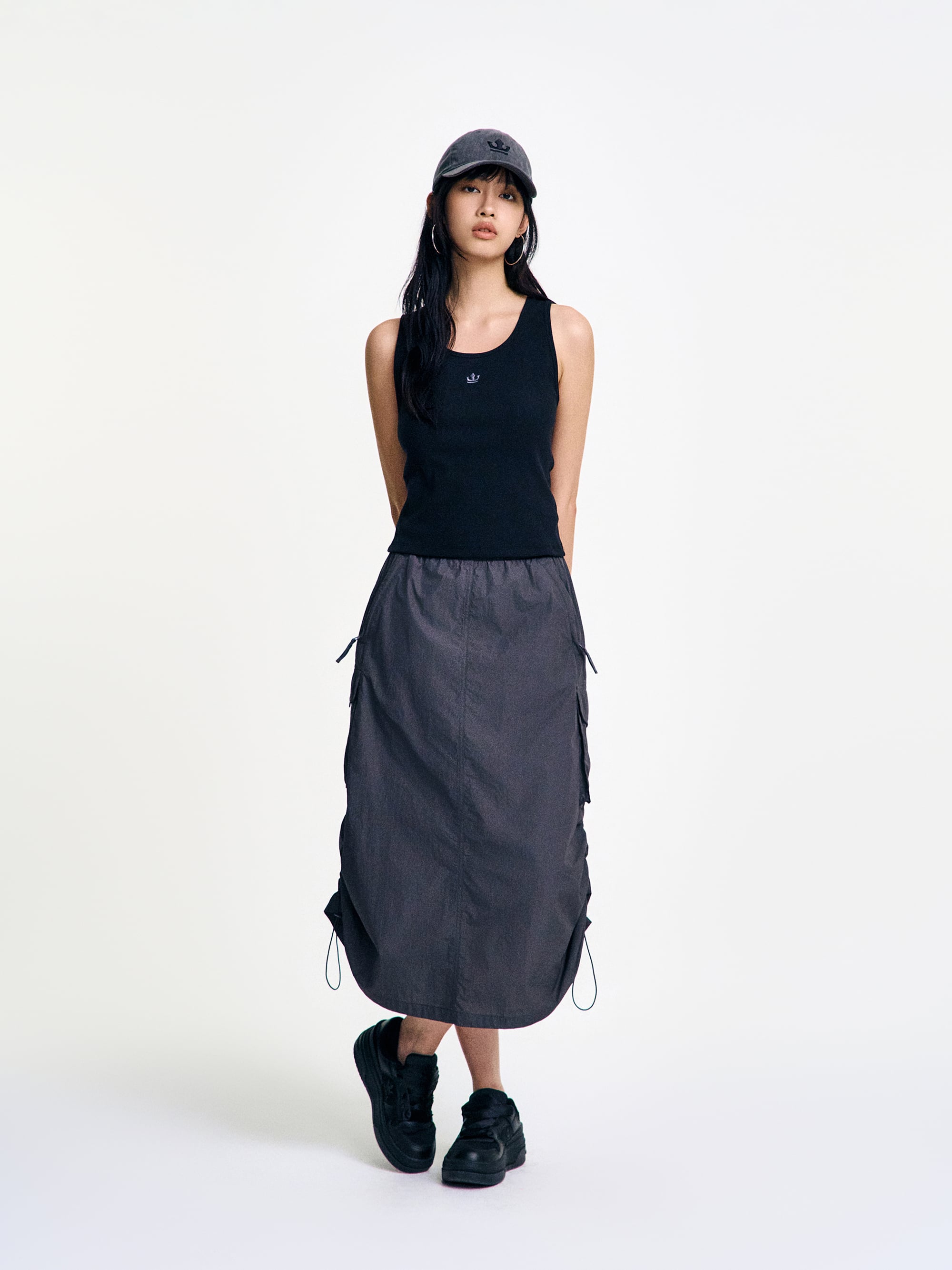 Women`s Side String Long Skirt