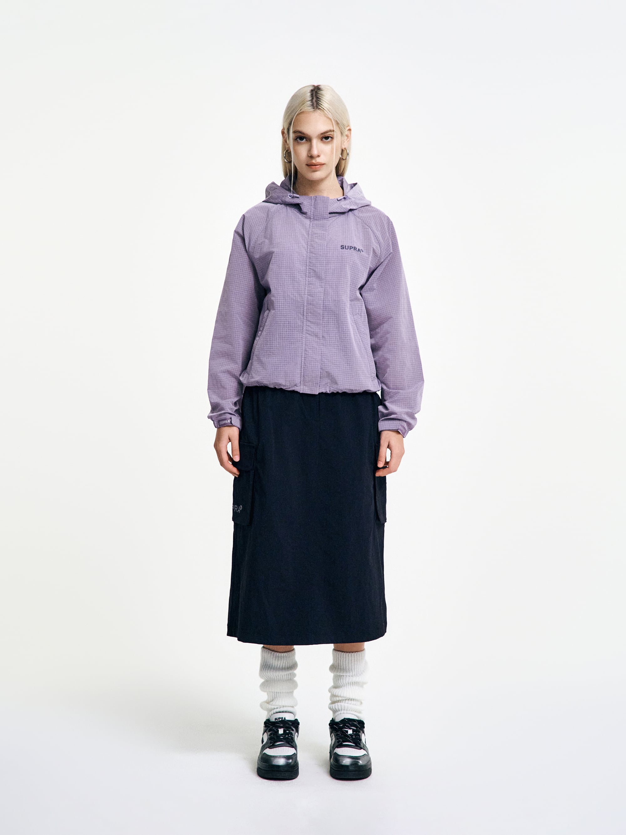 Women`s Basic Crop Hoodie Windbreaker