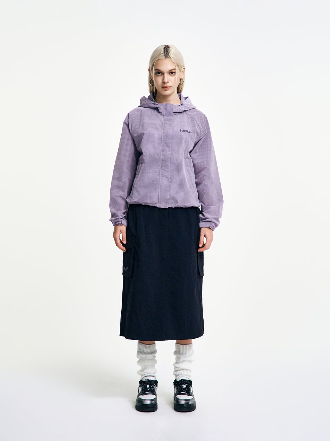 Women`s Basic Crop Hoodie Windbreaker