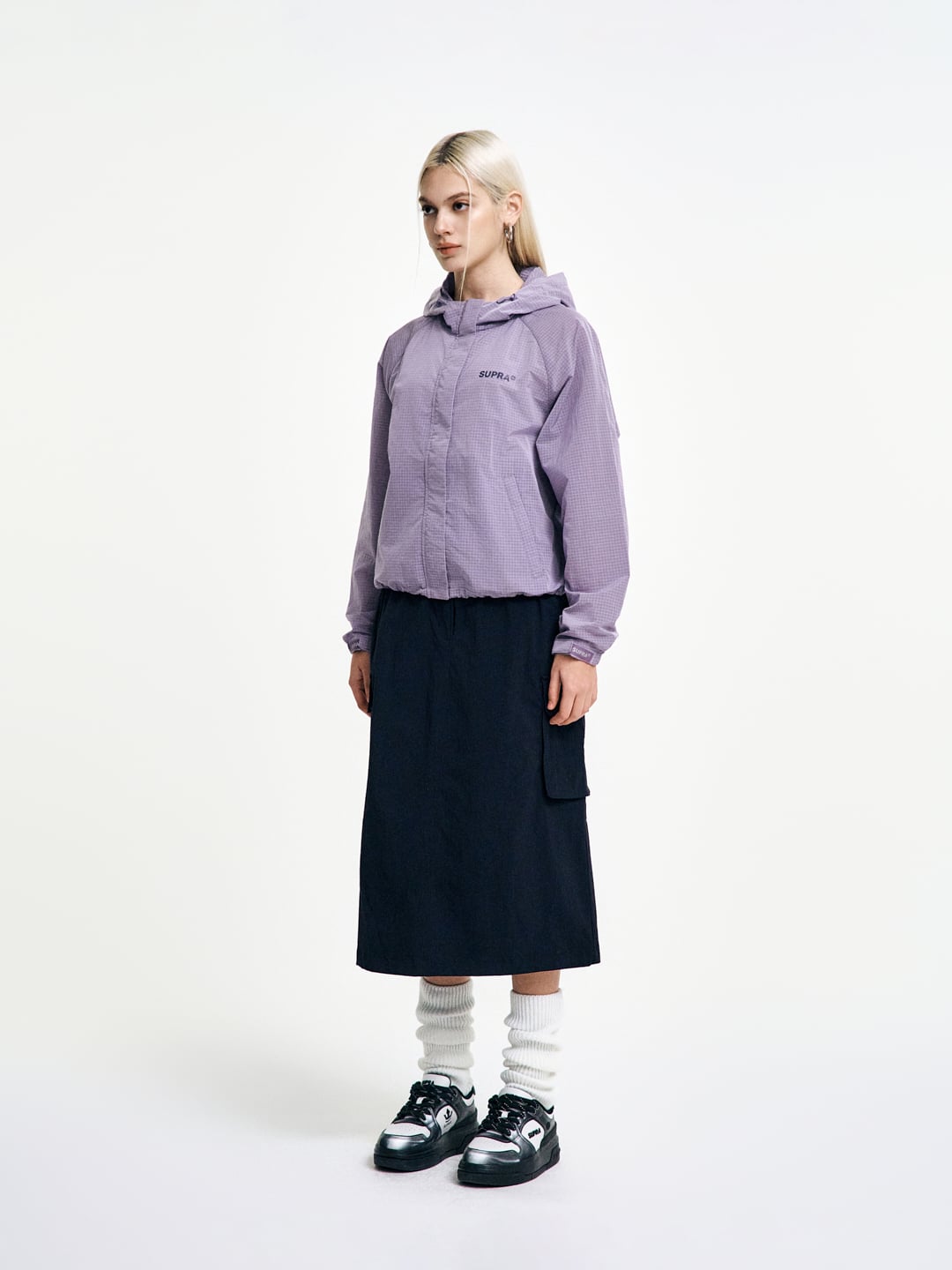 Women`s Basic Crop Hoodie Windbreaker