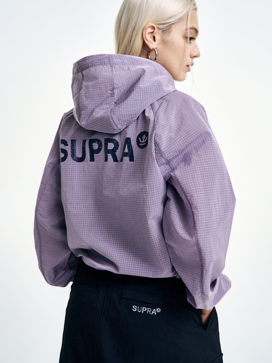 Women`s Basic Crop Hoodie Windbreaker
