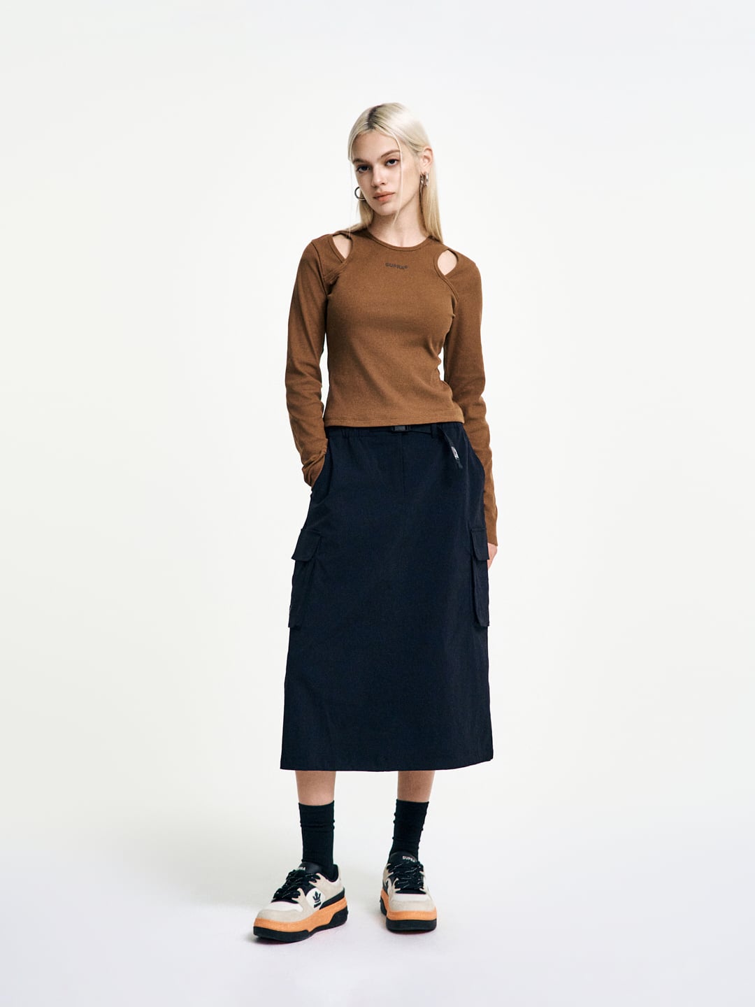Women`s Cut-out Long Sleeve T-Shirt