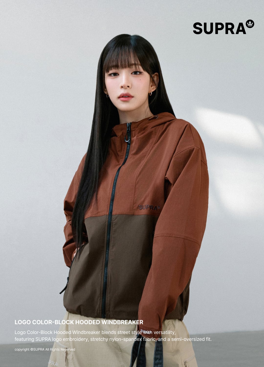 Logo Color block Hood Windbreaker