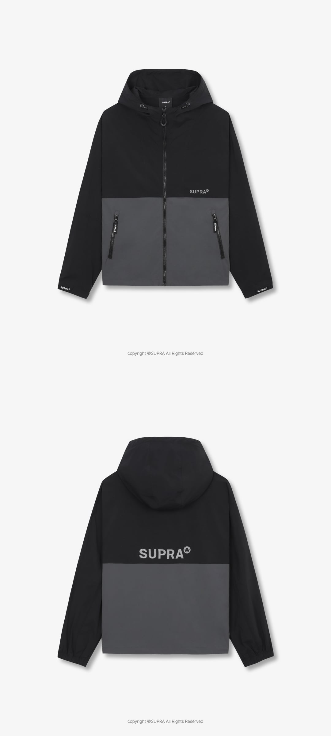 Logo Color block Hood Windbreaker
