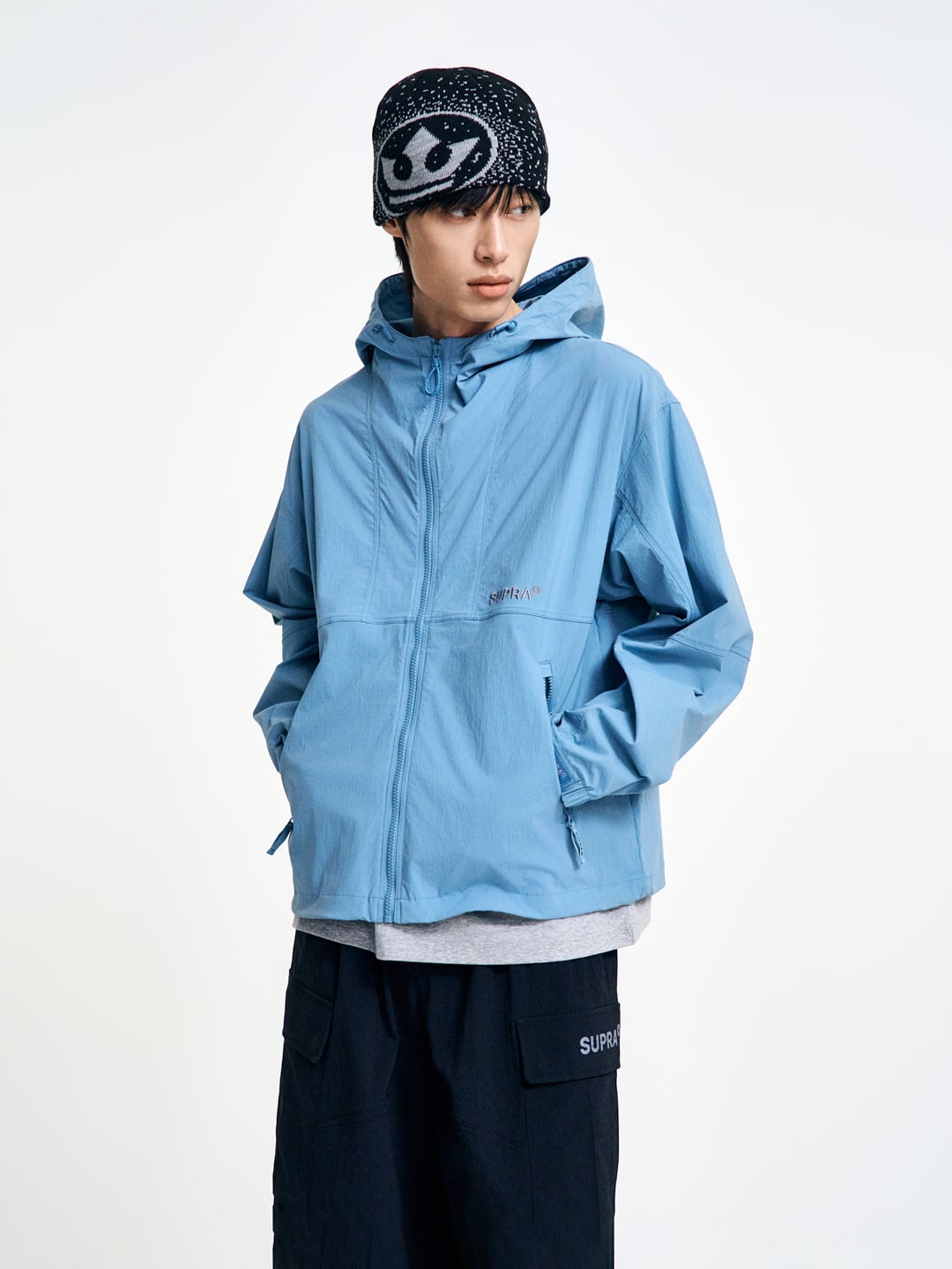 Logo Color block Hood Windbreaker