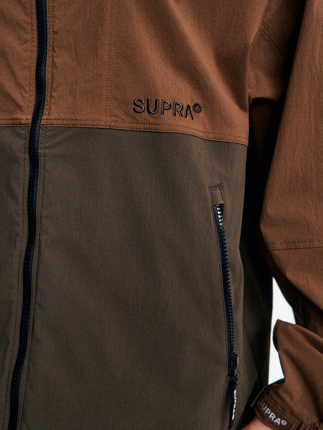 Logo Color block Hood Windbreaker