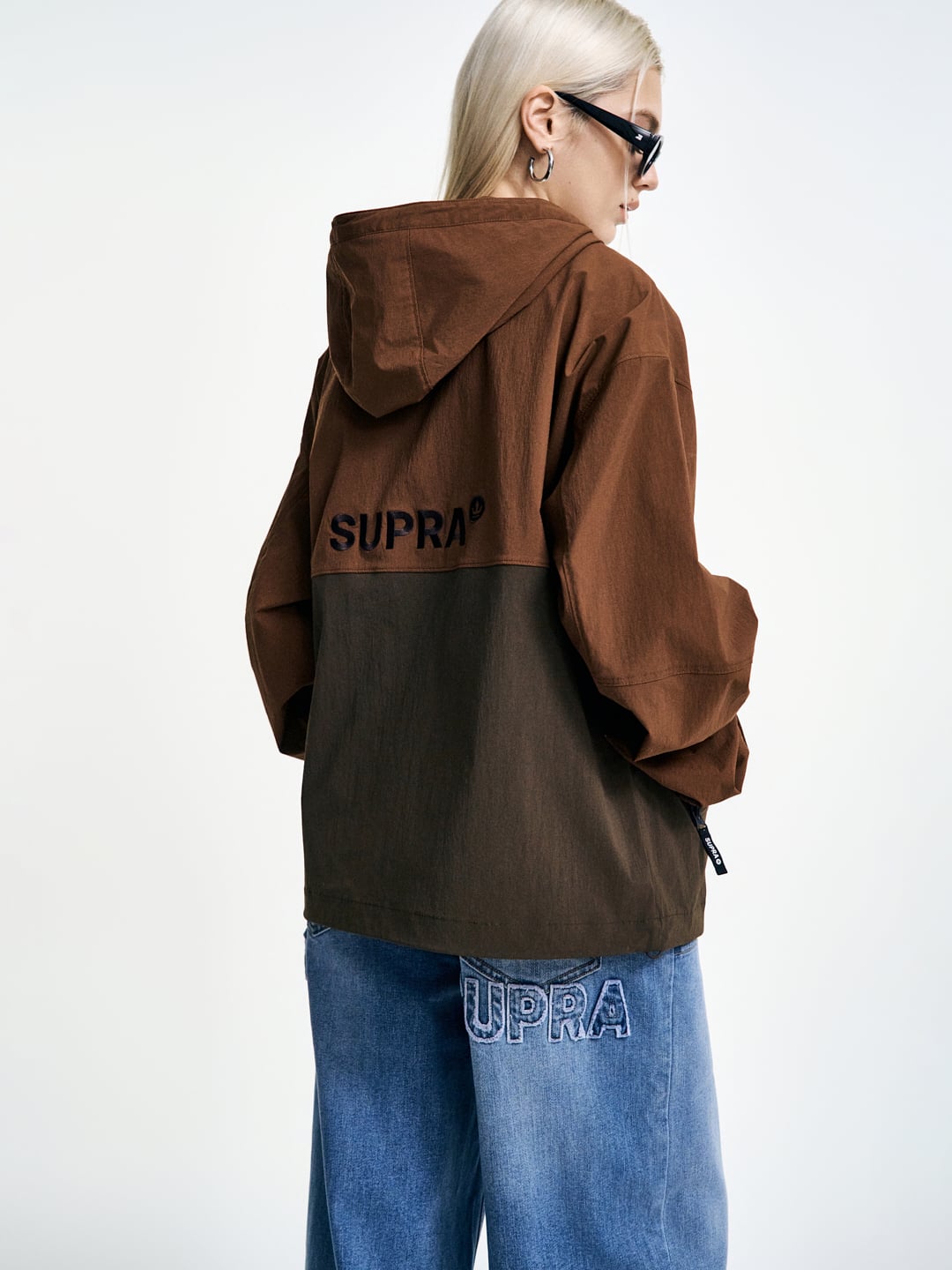Logo Color block Hood Windbreaker