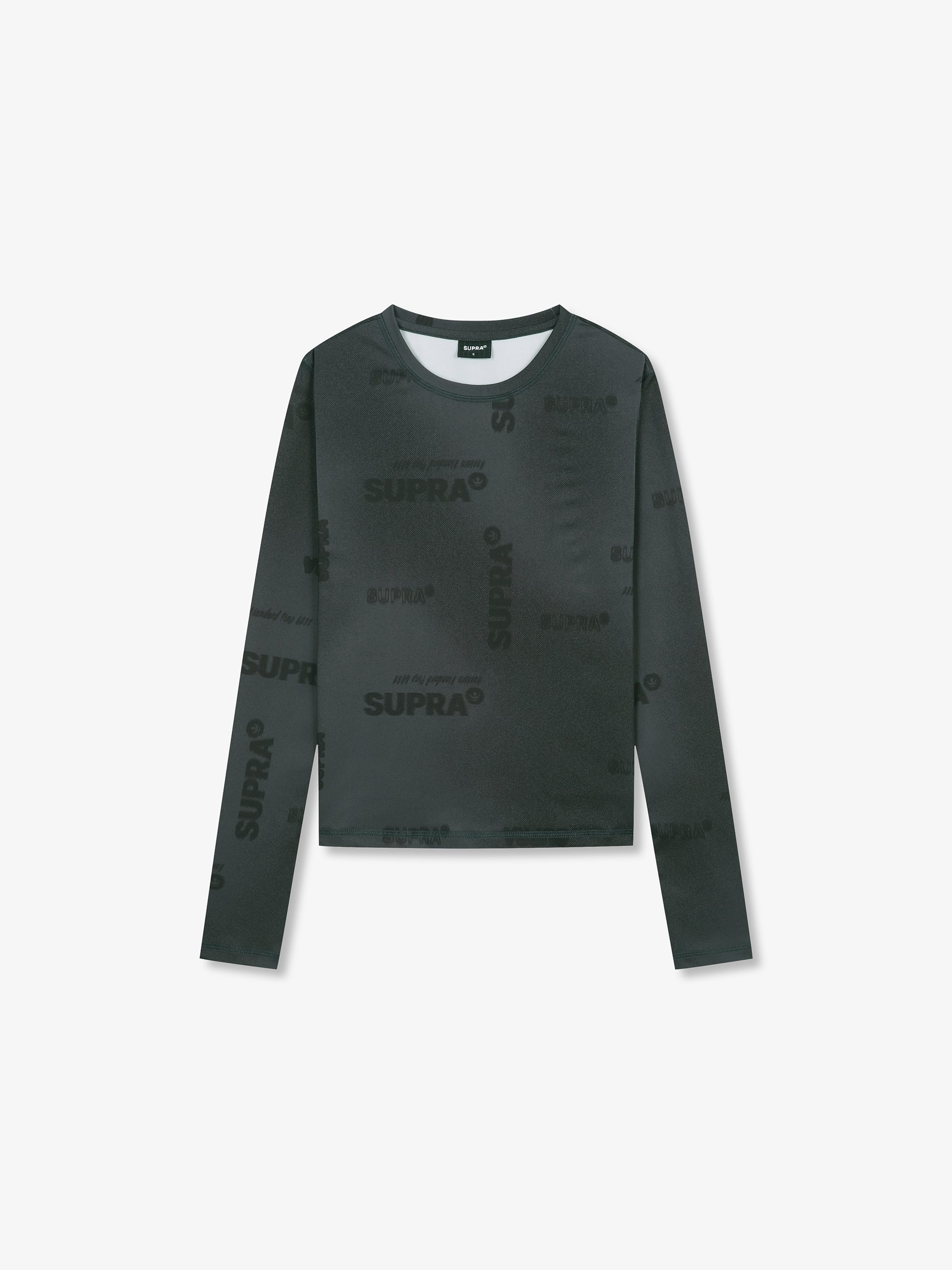 Women`s Washed Lettering Print Crop Long Sleeve T-Shirt