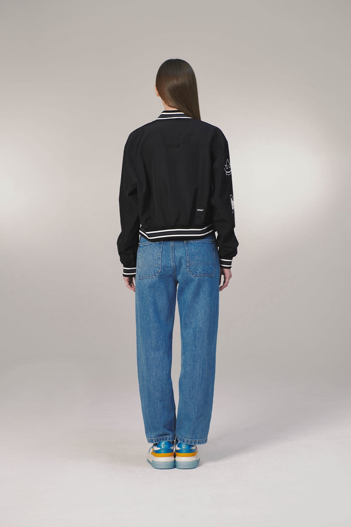 ESSENTIAL SUPRA CROWN BOUCLE EMBROIDERED VARSITY JACKET