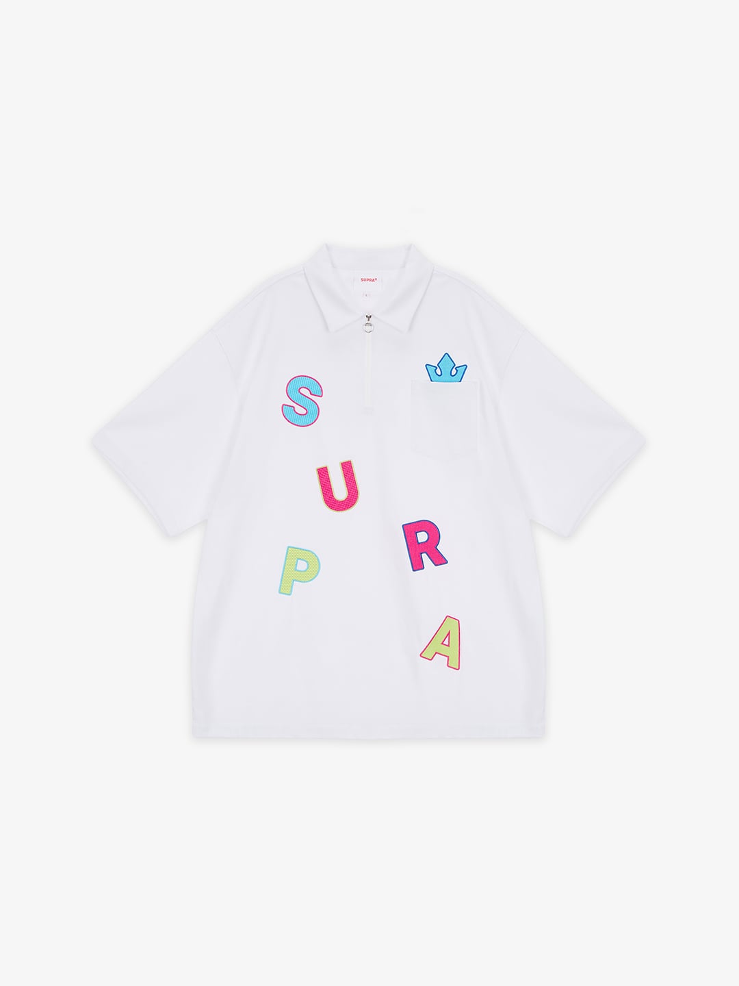 SUPRA SPELL MONOGRAM PIQUE SHIRT WHITE