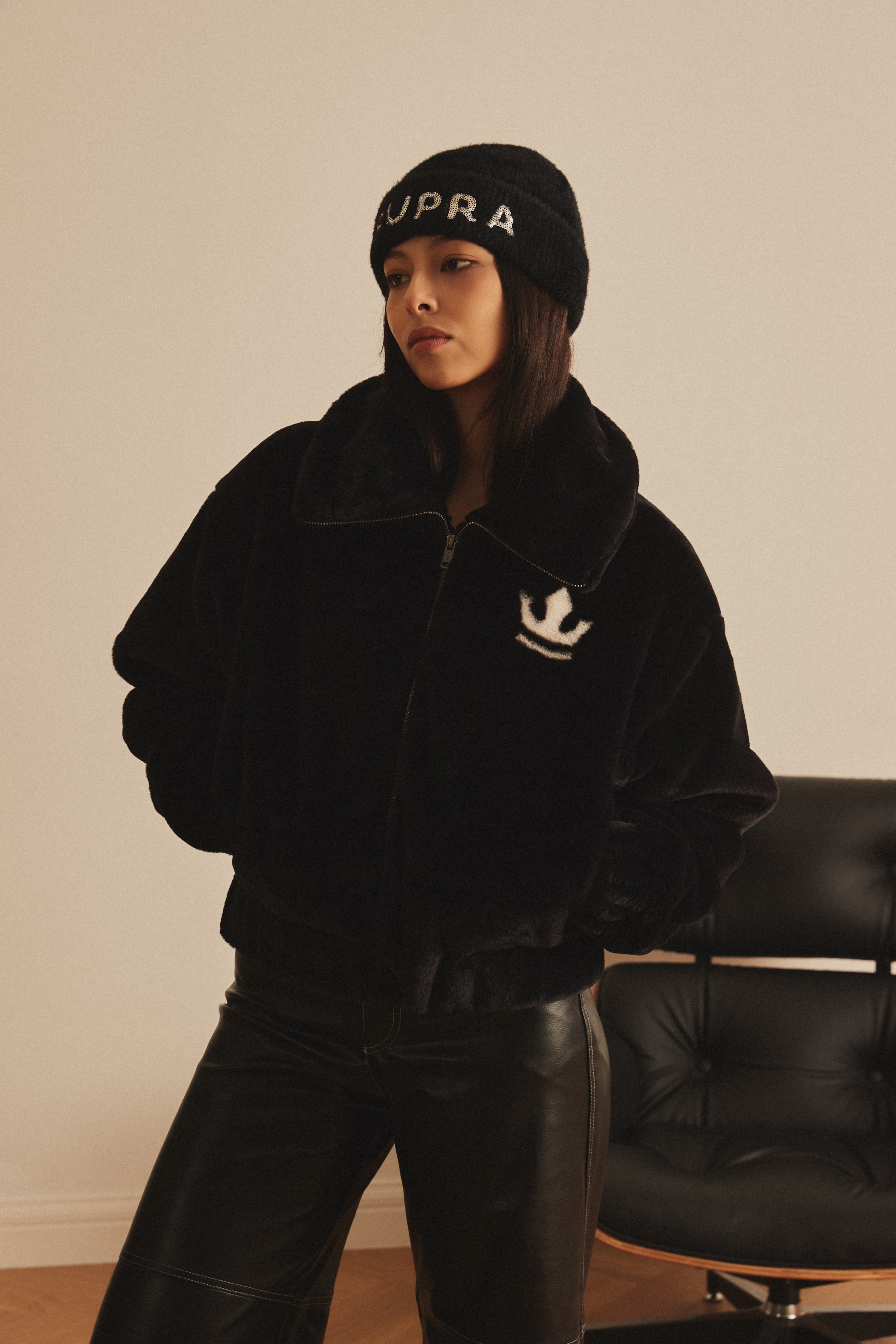 FESTIVAL WOMENS CROP ECO FUR JACKET