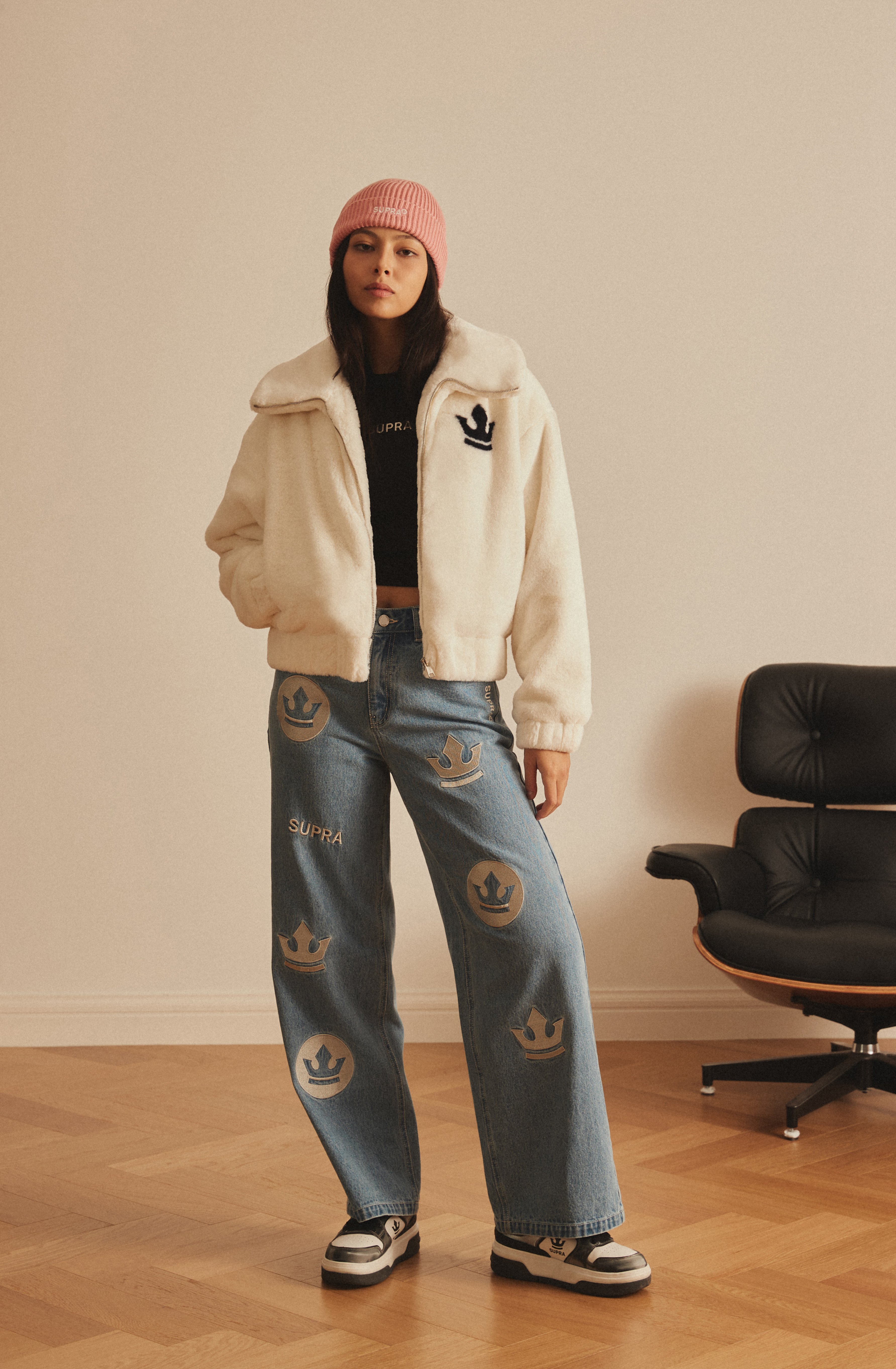 FESTIVAL WOMENS CROP ECO FUR JACKET