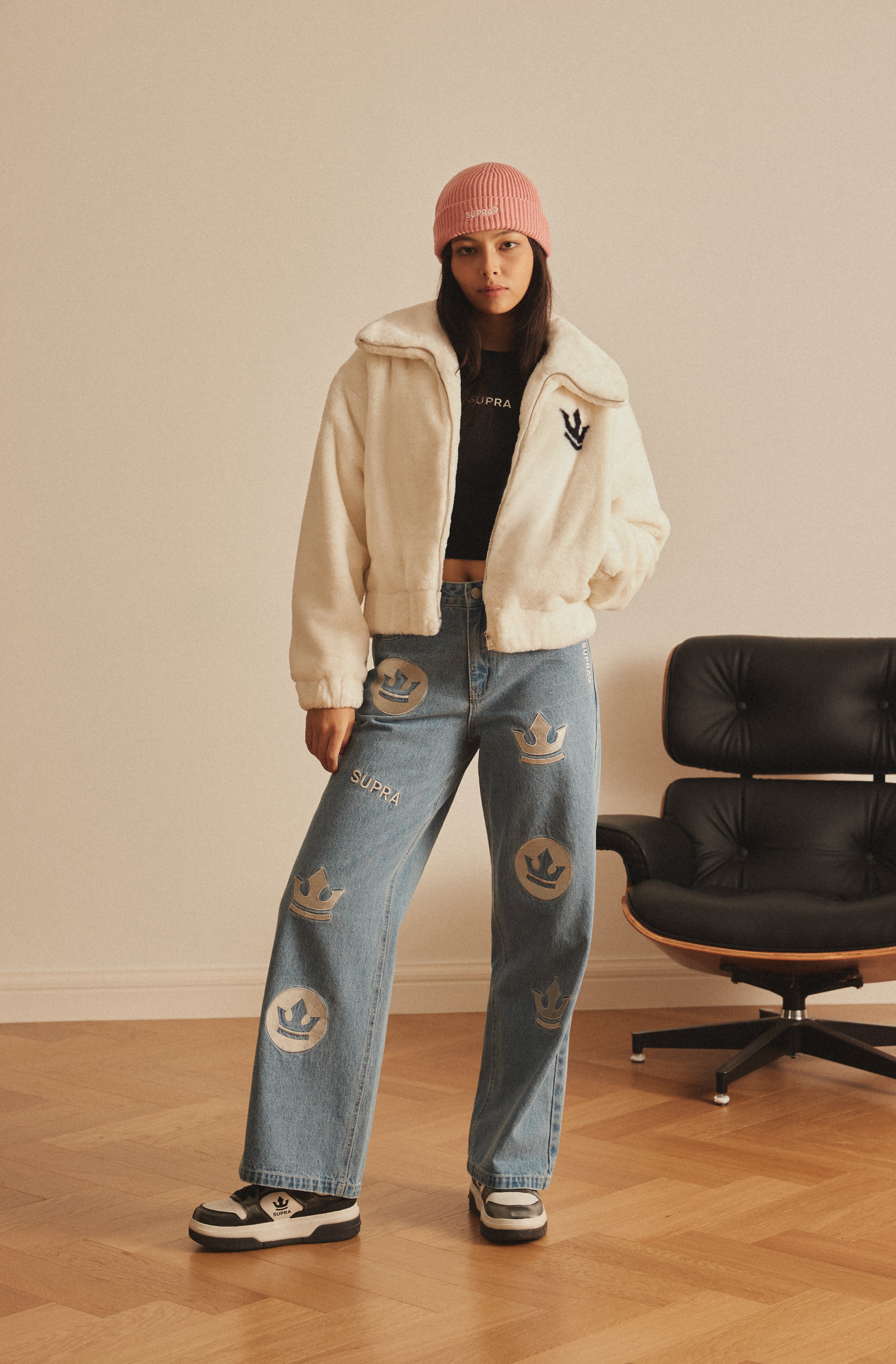 FESTIVAL WOMENS CROP ECO FUR JACKET