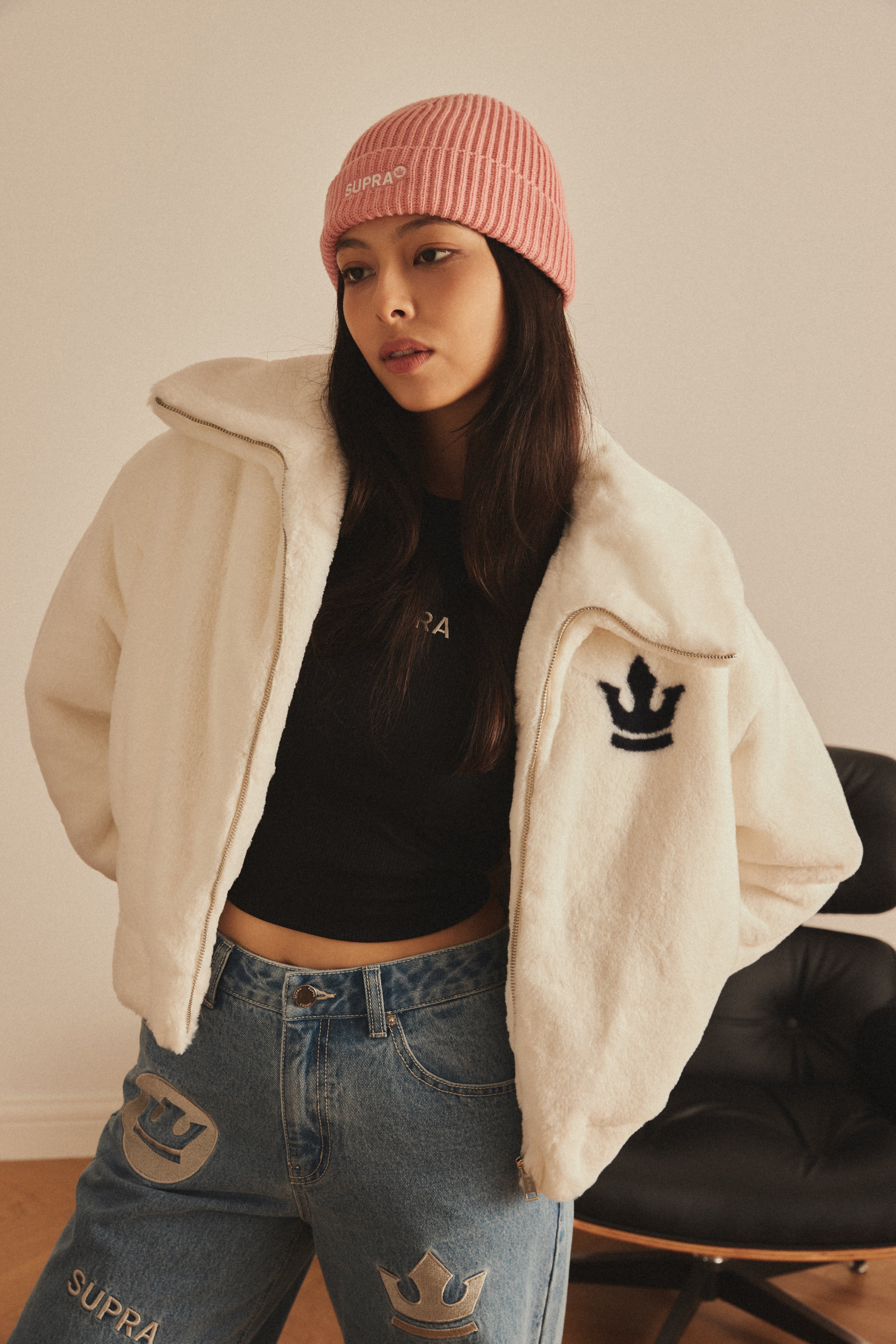 FESTIVAL WOMENS CROP ECO FUR JACKET