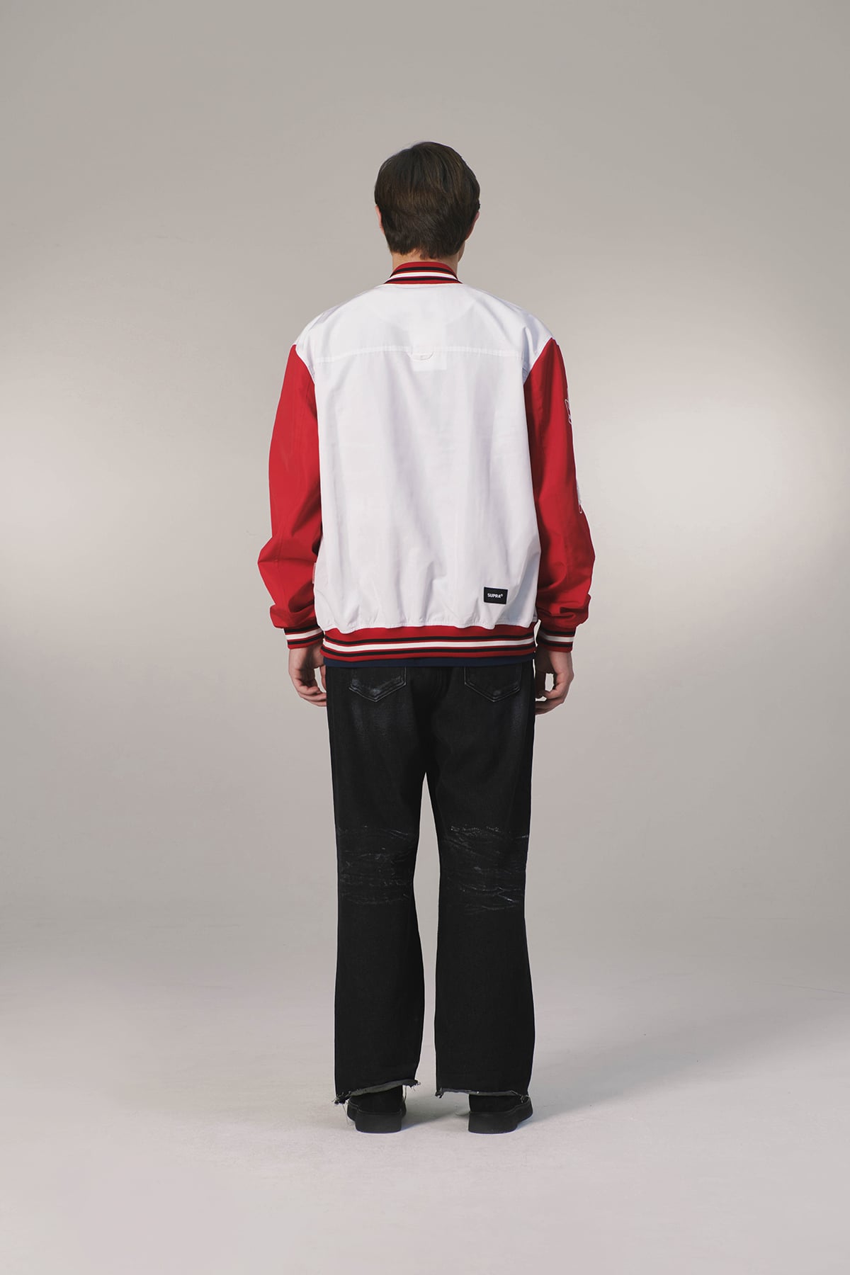 ESSENTIAL SUPRA CROWN BOUCLE EMBROIDERED VARSITY JACKET