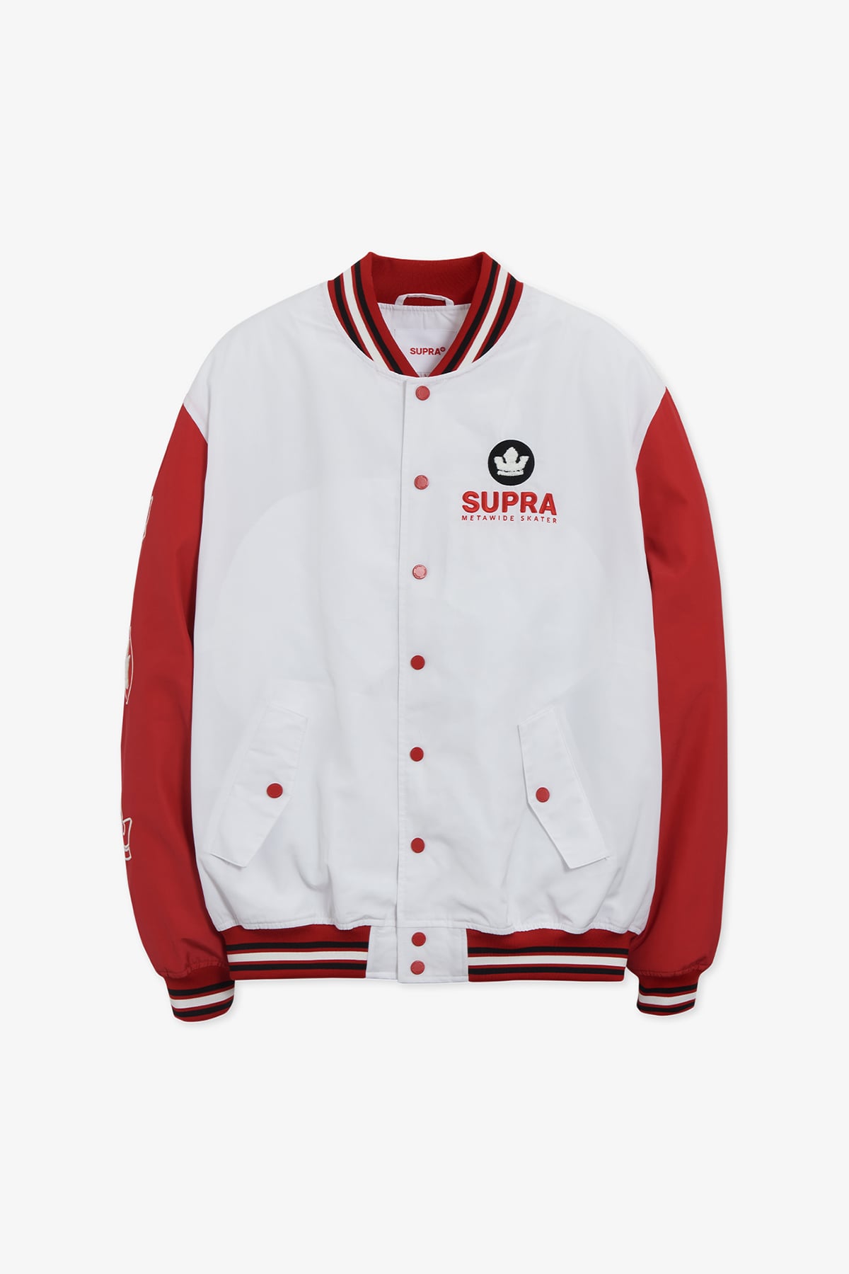 ESSENTIAL SUPRA CROWN BOUCLE EMBROIDERED VARSITY JACKET