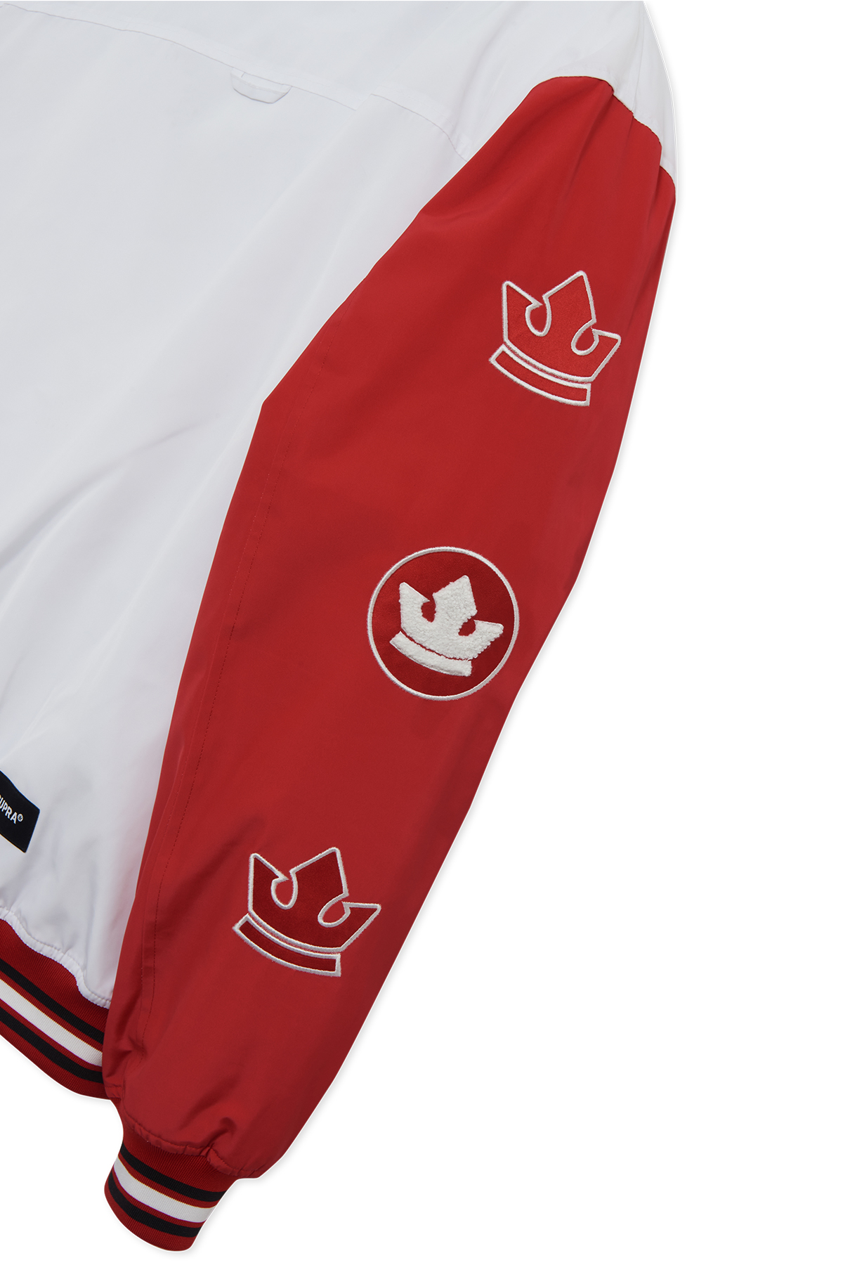 ESSENTIAL SUPRA CROWN BOUCLE EMBROIDERED VARSITY JACKET