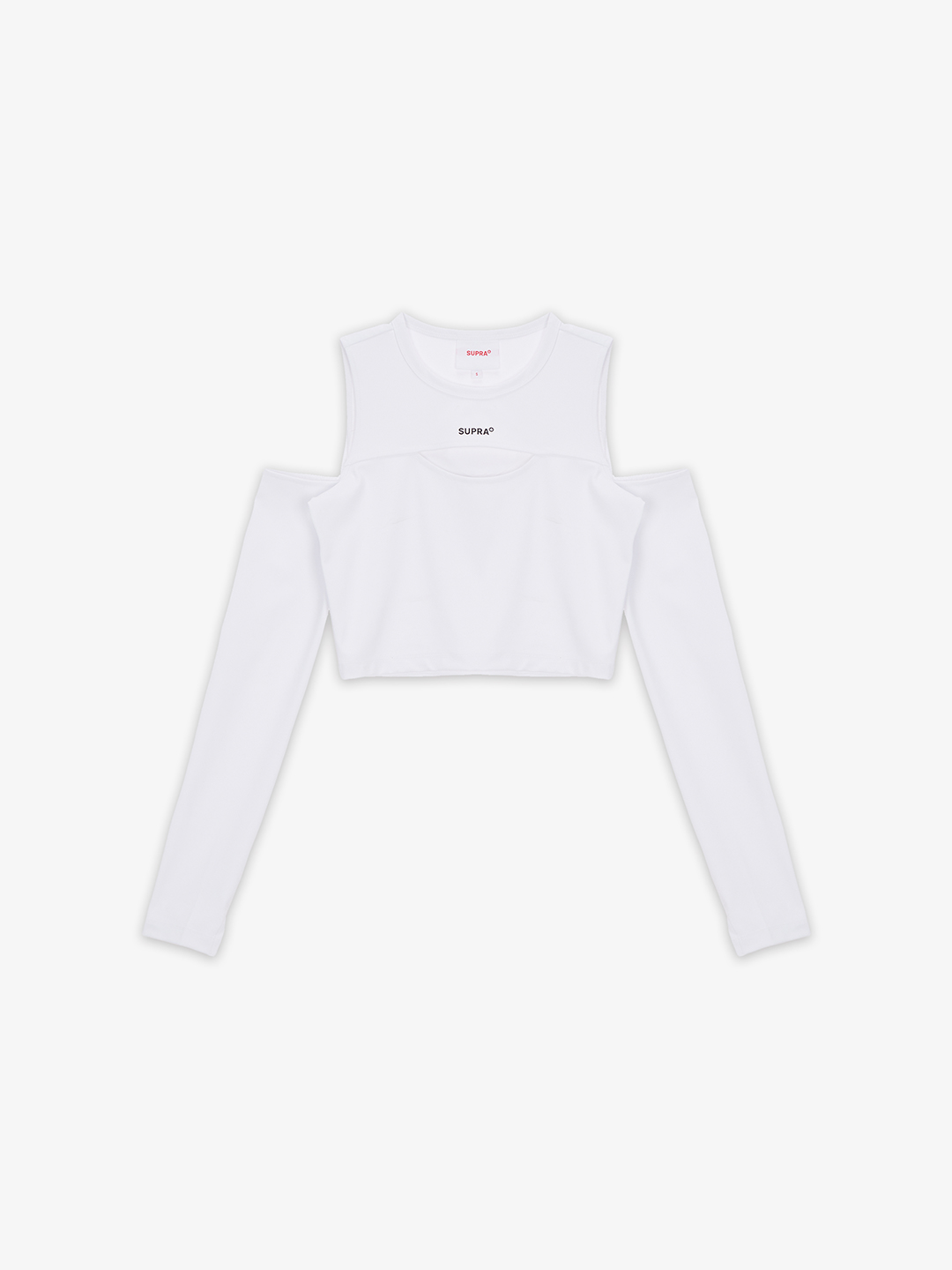 SUPRA WOMENS CUT OFF LONG SLEEVE WHITE