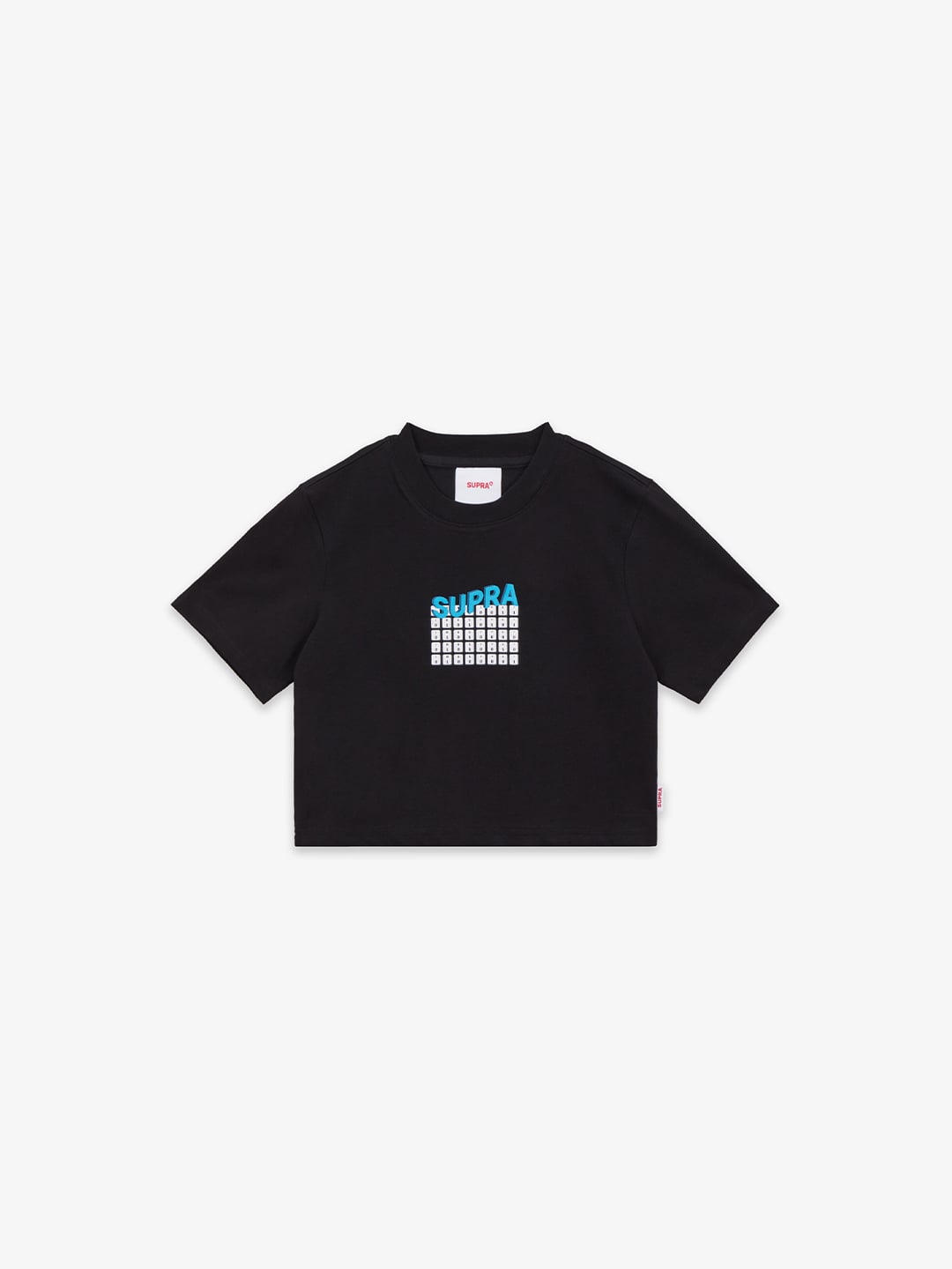 SUPRA KEYBOARD LOGO CROP T-SHIRT BLACK