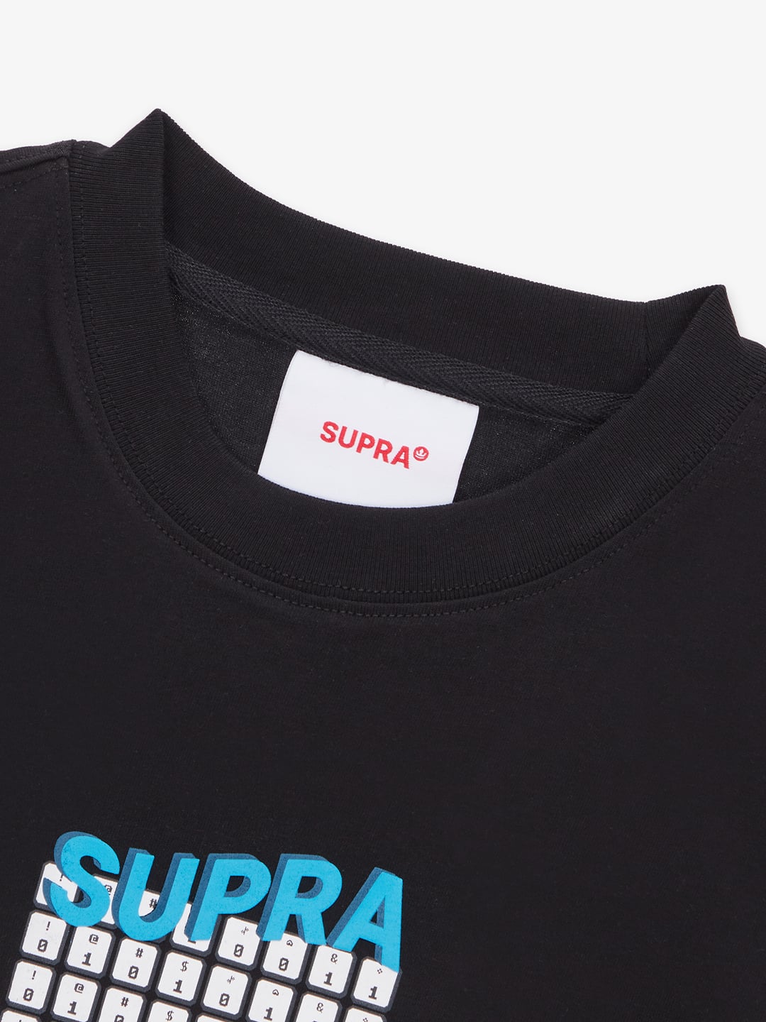 SUPRA KEYBOARD LOGO CROP T-SHIRT BLACK