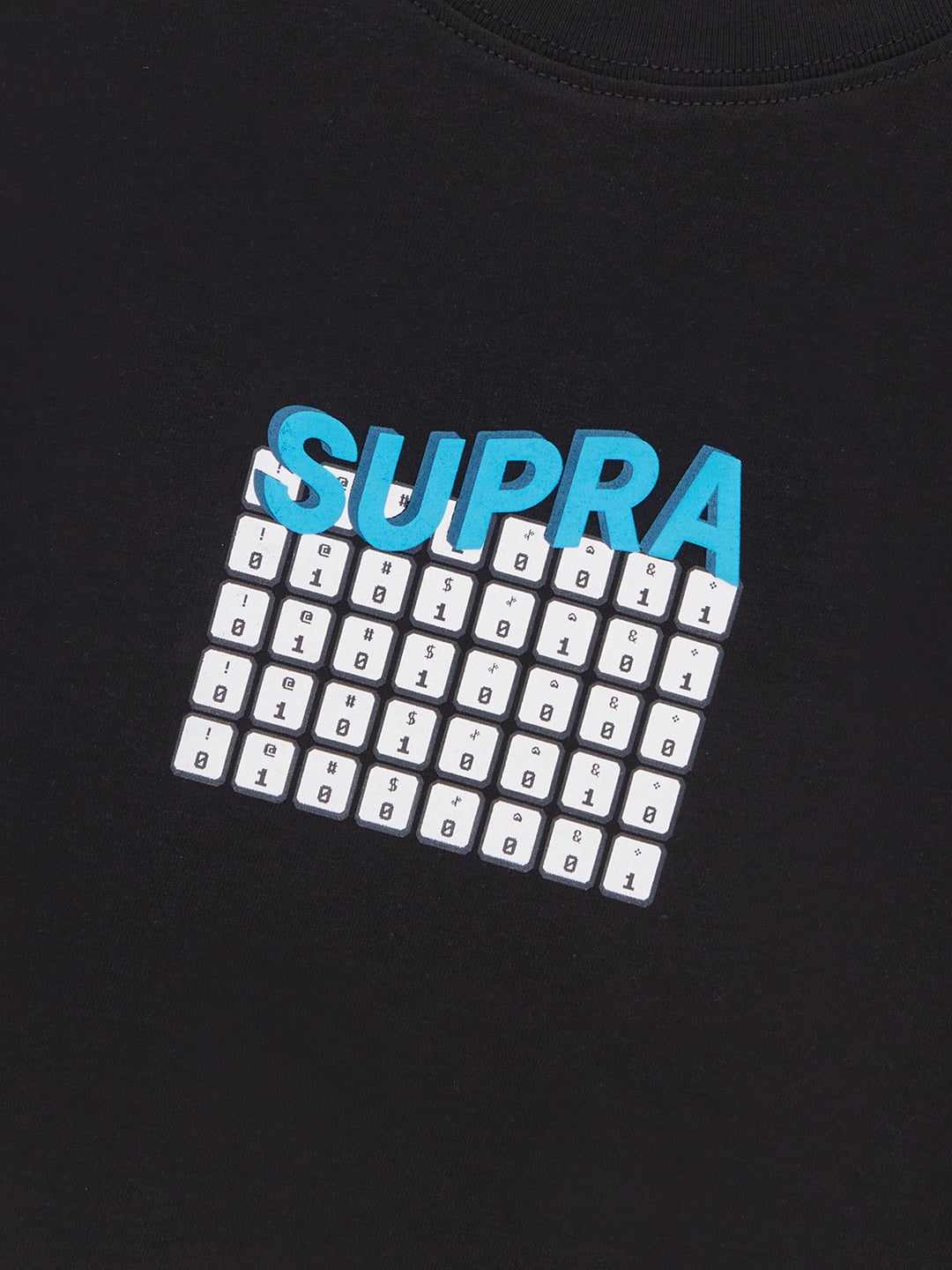 SUPRA KEYBOARD LOGO CROP T-SHIRT BLACK