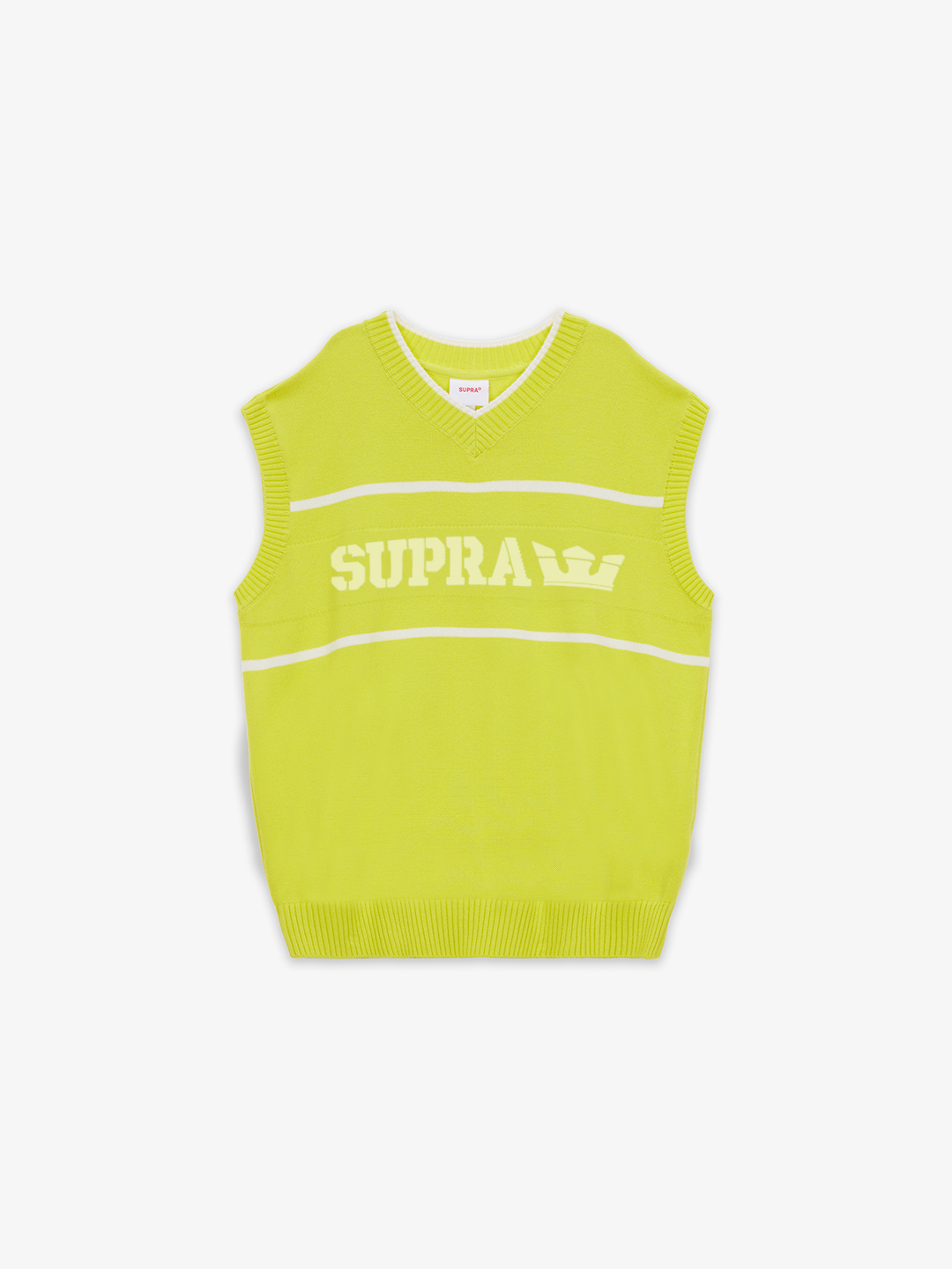 SUPRA LOGO V NECK KNIT VEST NEON ver.2