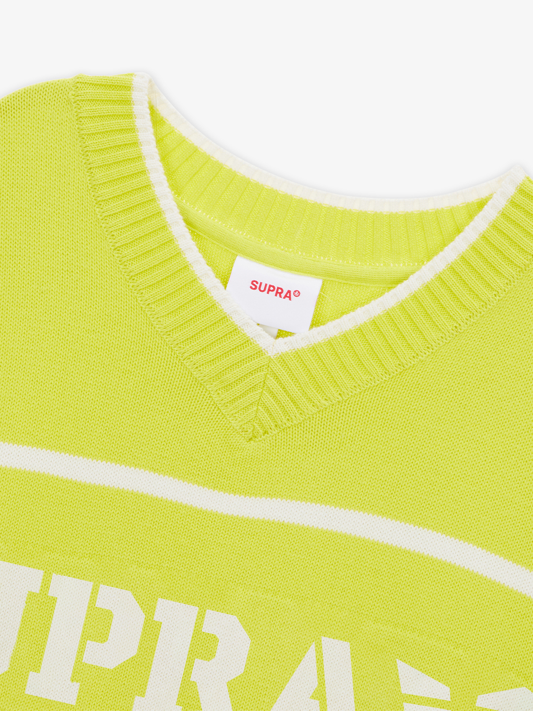 SUPRA LOGO V NECK KNIT VEST NEON ver.2