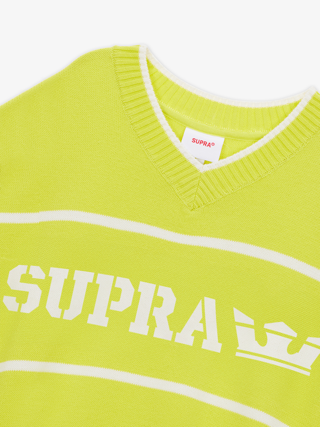 SUPRA LOGO V NECK KNIT VEST NEON ver.2