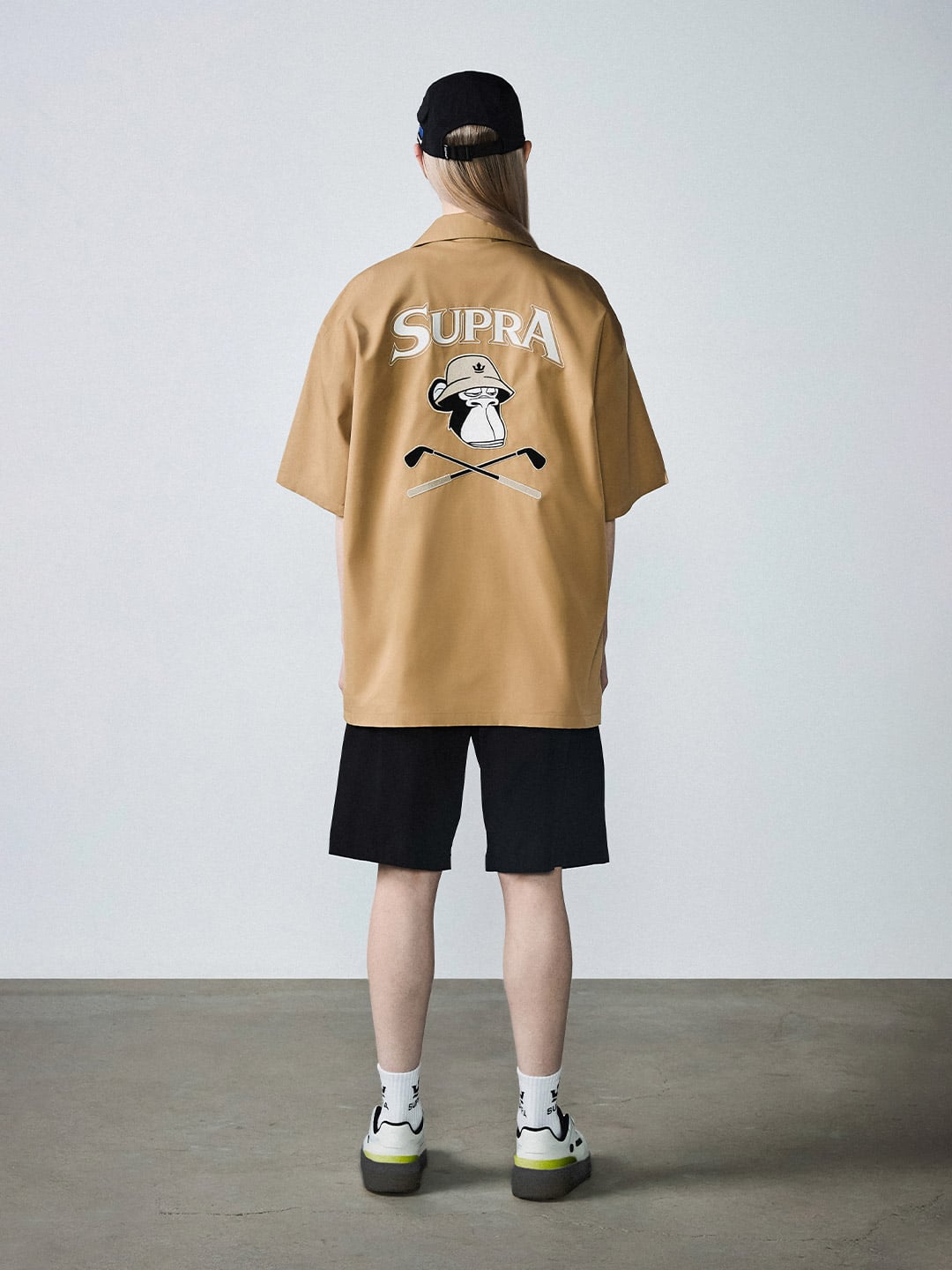 Back Arch Logo BAYC Open Collar Short-Sleeved Shirt