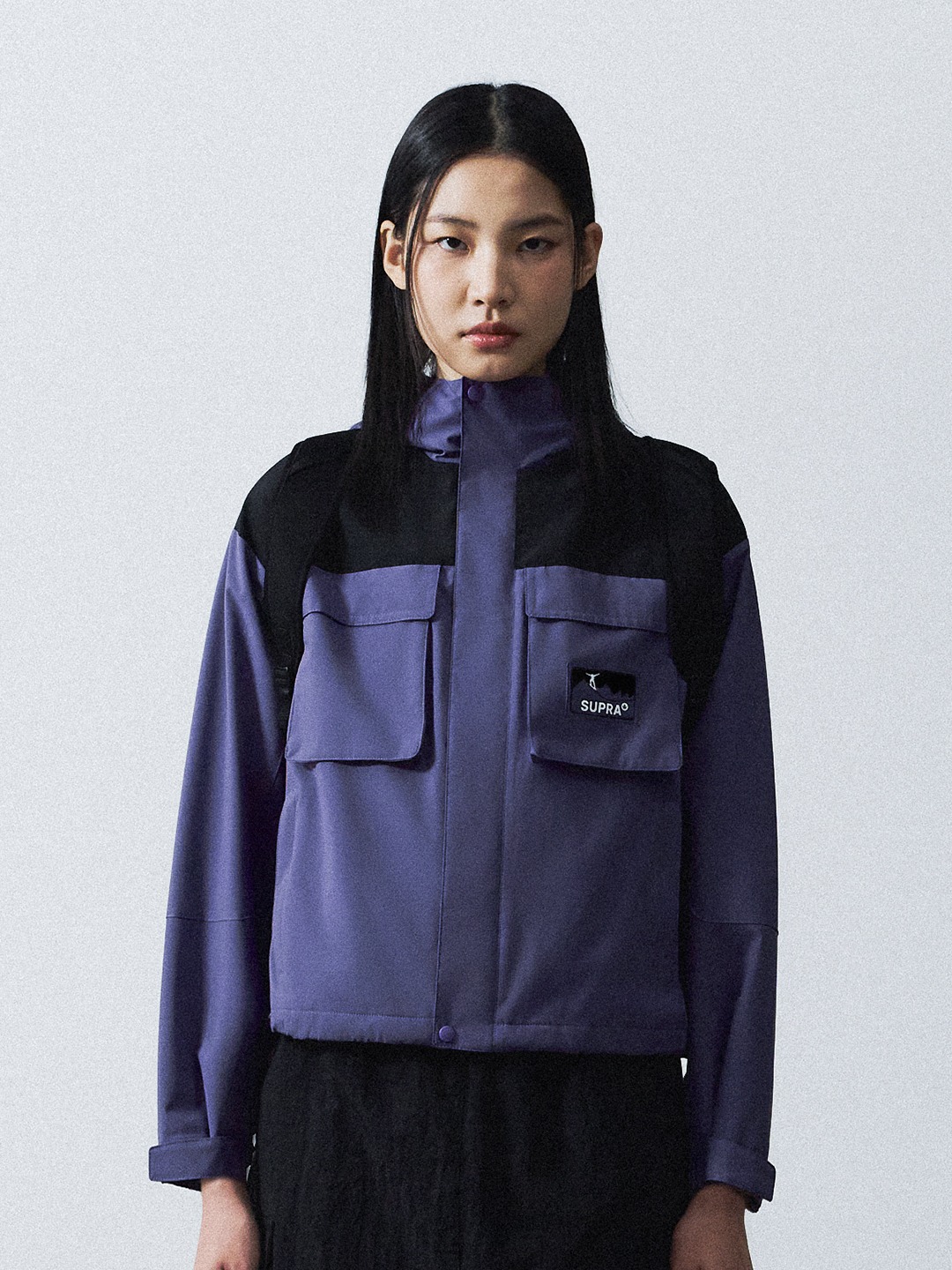 Women's 2 Pocket Color Block Windbreaker