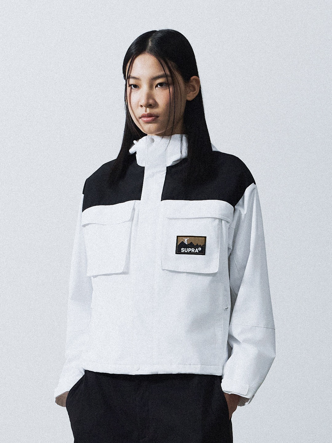 Women's 2 Pocket Color Block Windbreaker