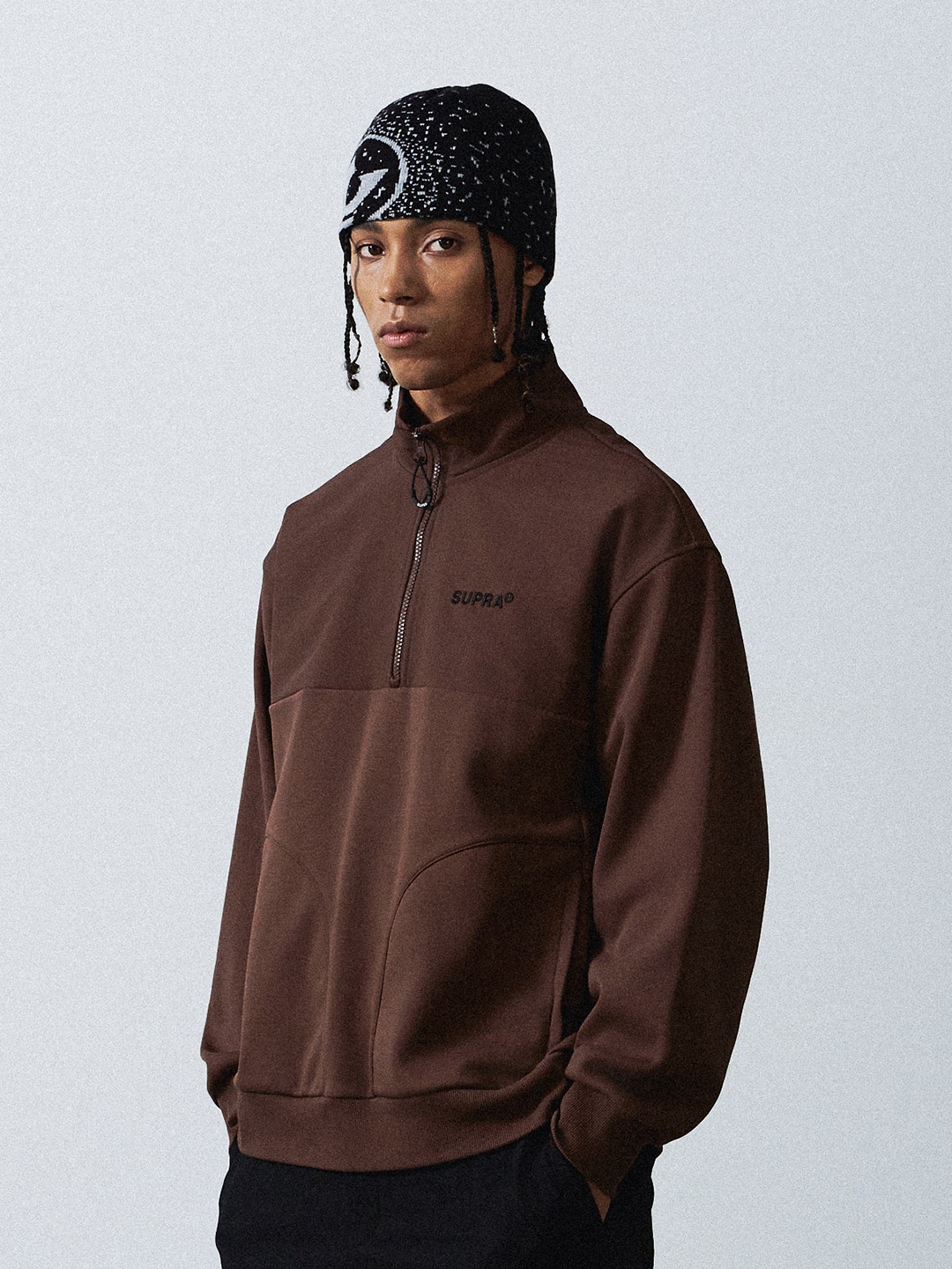 Triangle Wappen Point RipStop Woven Coloring Half Zip-Up Sweatshirt