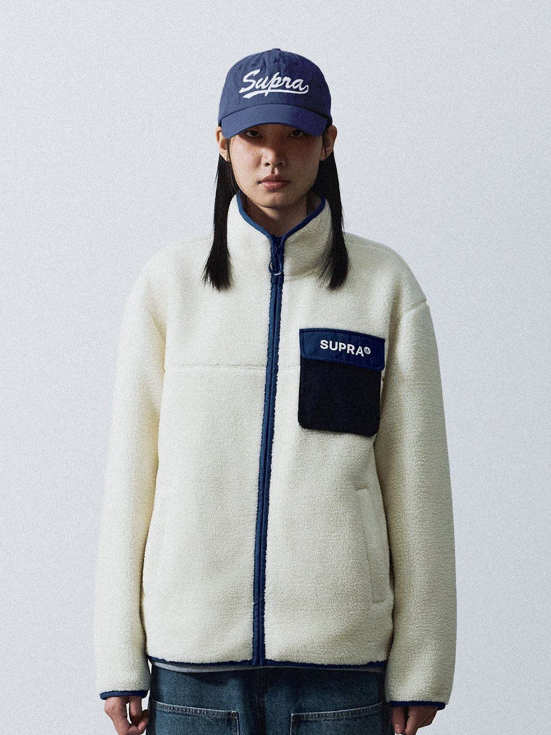 Woven Pocket Fleece Jacket