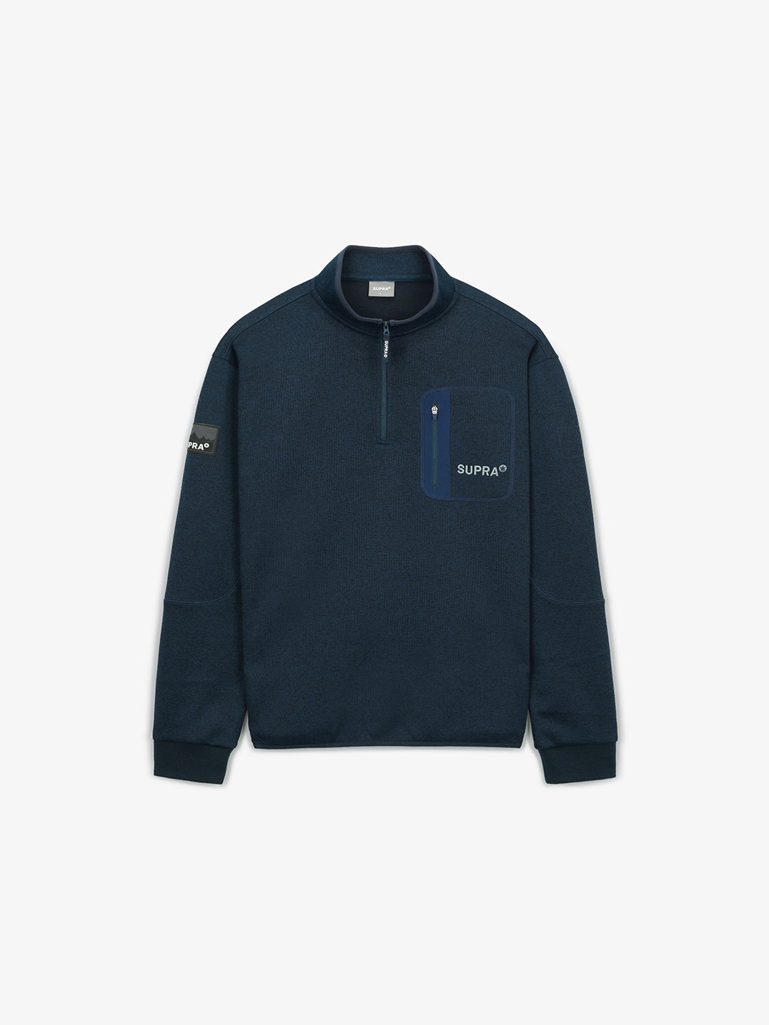 Half Zip-Up Long-Sleeved T-Shirt